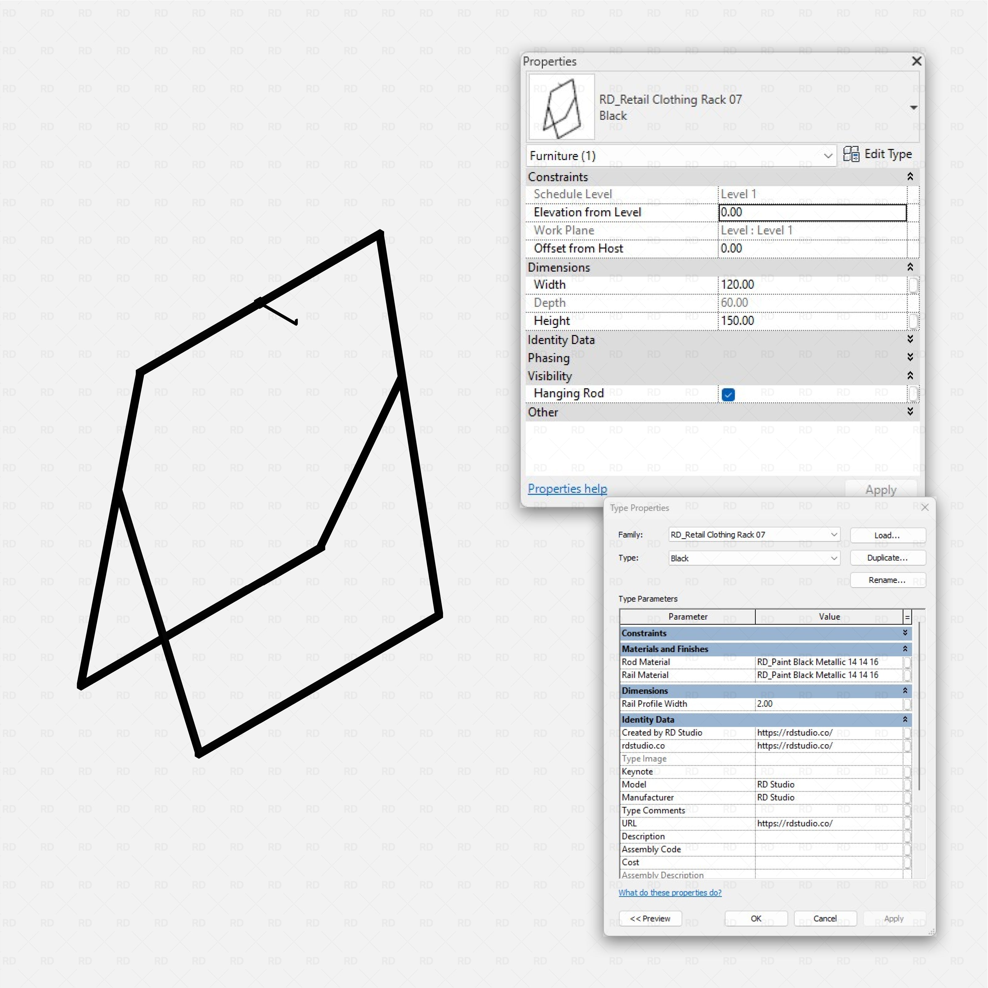 Revit Retail Clothing Racks
