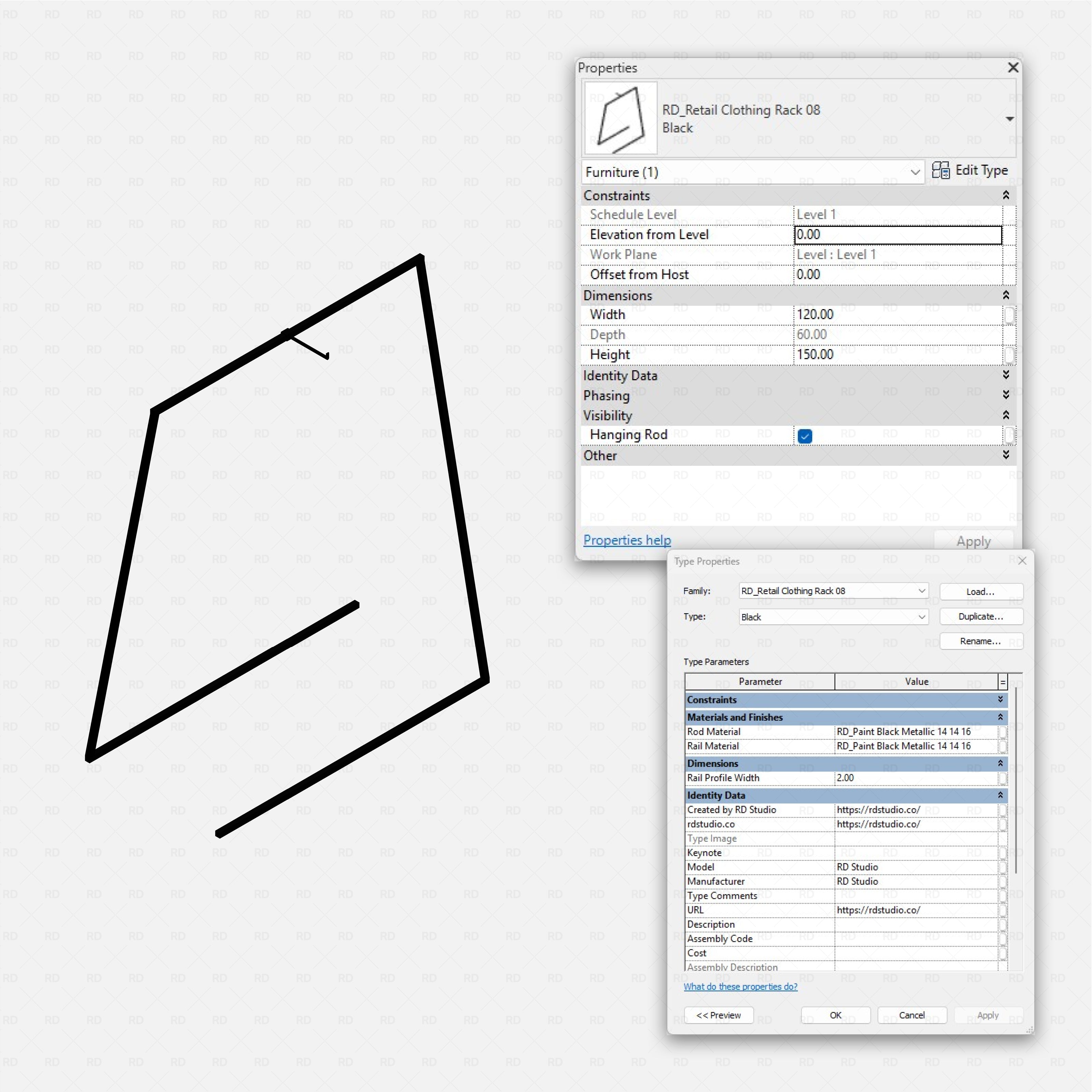 Revit Retail Clothing Racks