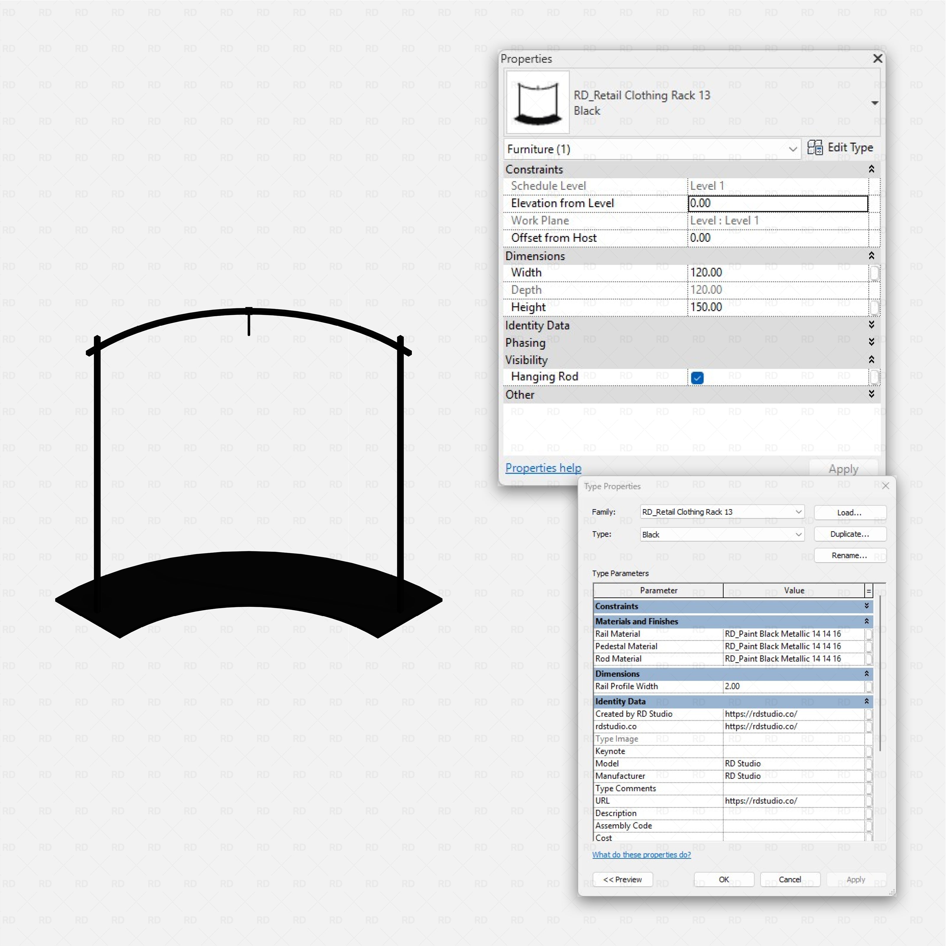 Revit Retail Clothing Racks