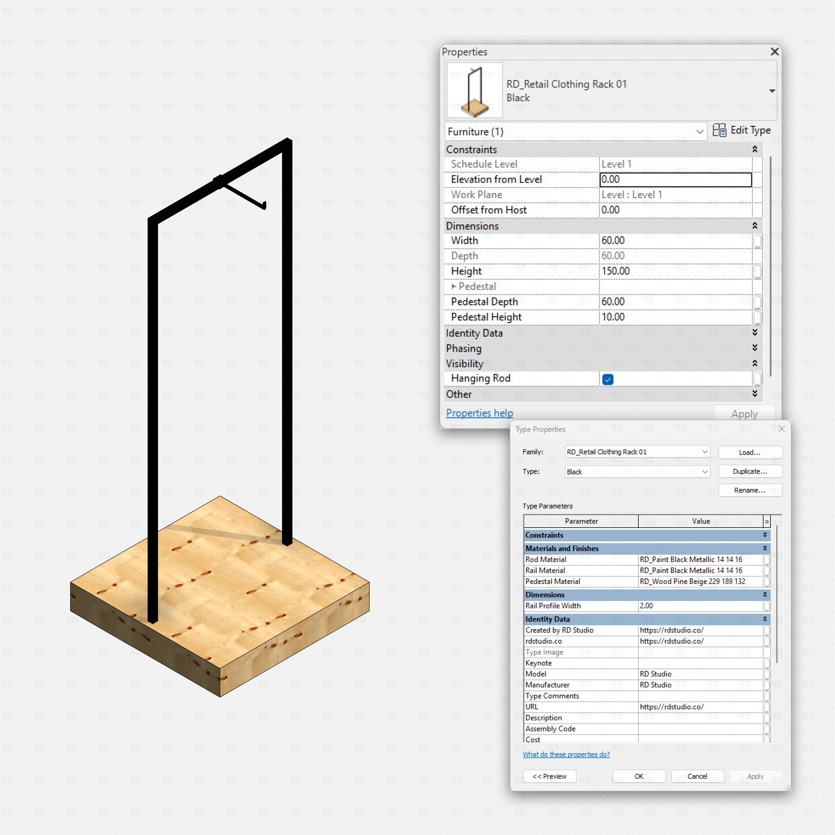Revit Retail Clothing Racks