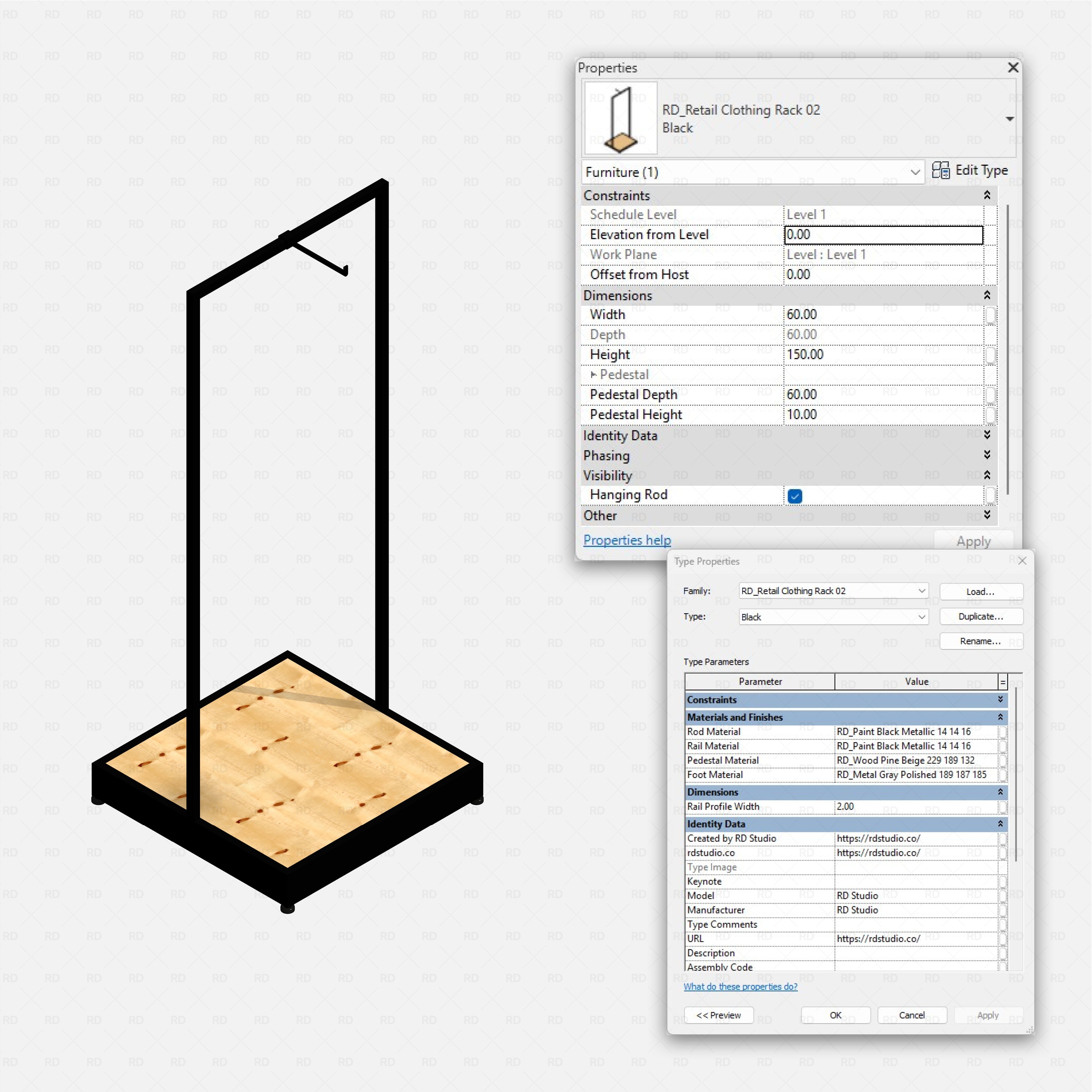Revit Retail Clothing Racks