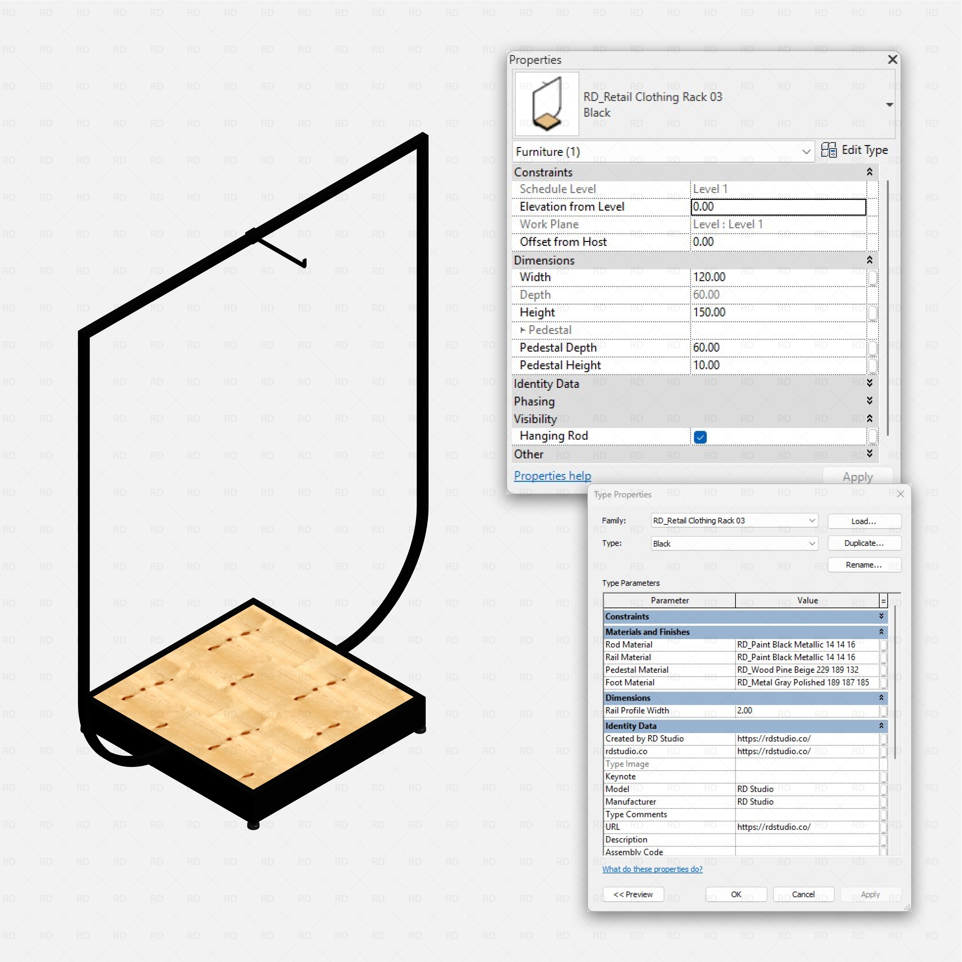 Revit Retail Clothing Racks