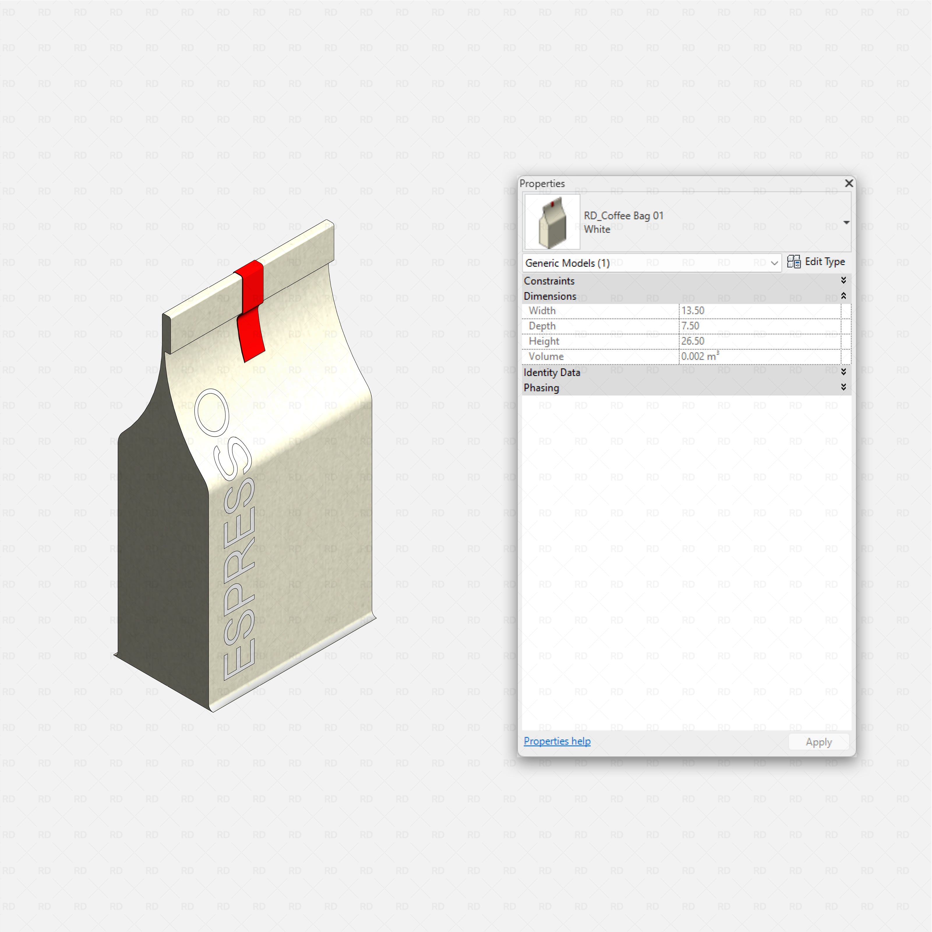 Revit Coffee Shop Furniture and Equipment pack RD Studio BIM blocks rfa espresso coffee bag product display family