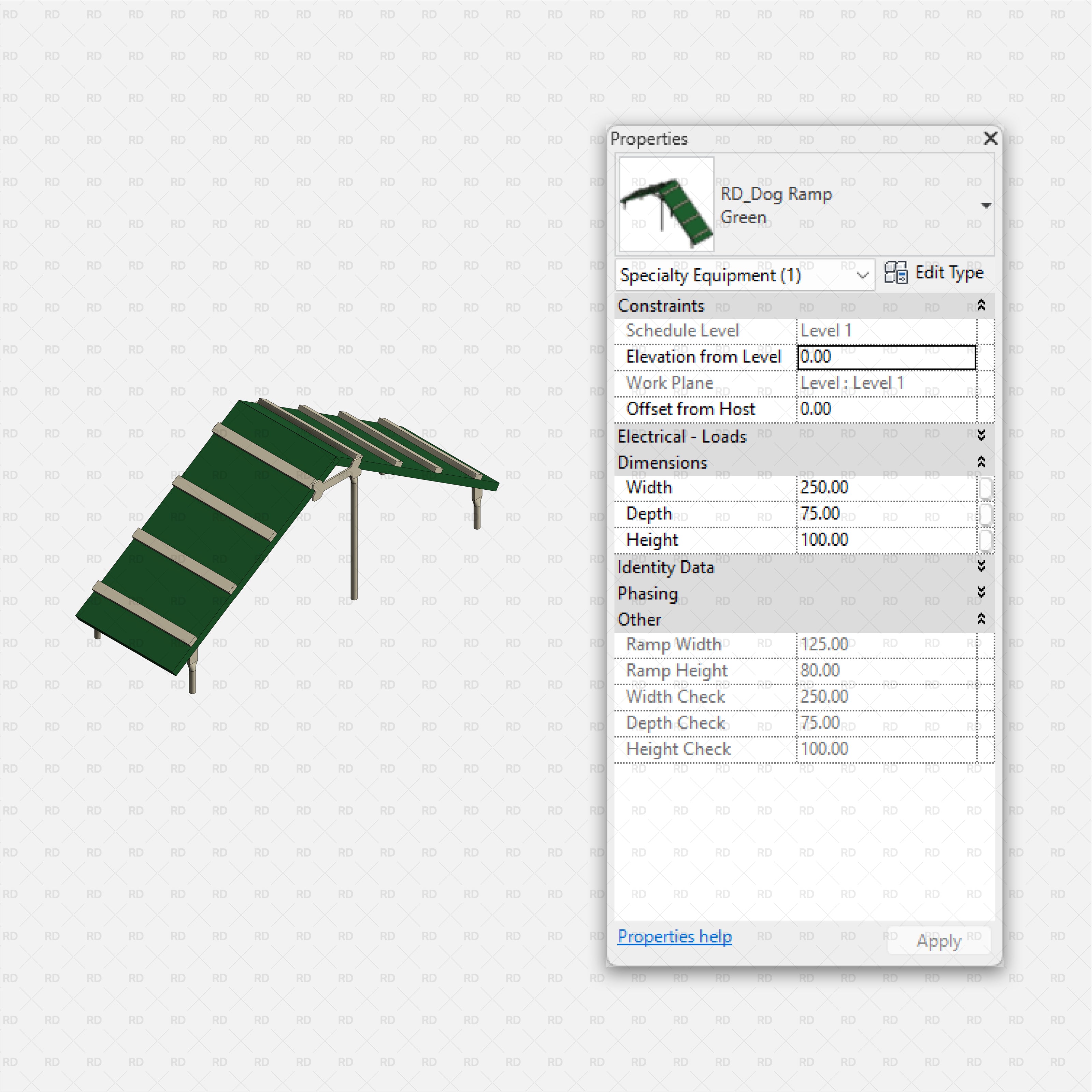 download high quality revit families RD Studio Dog park equipment dog ramp