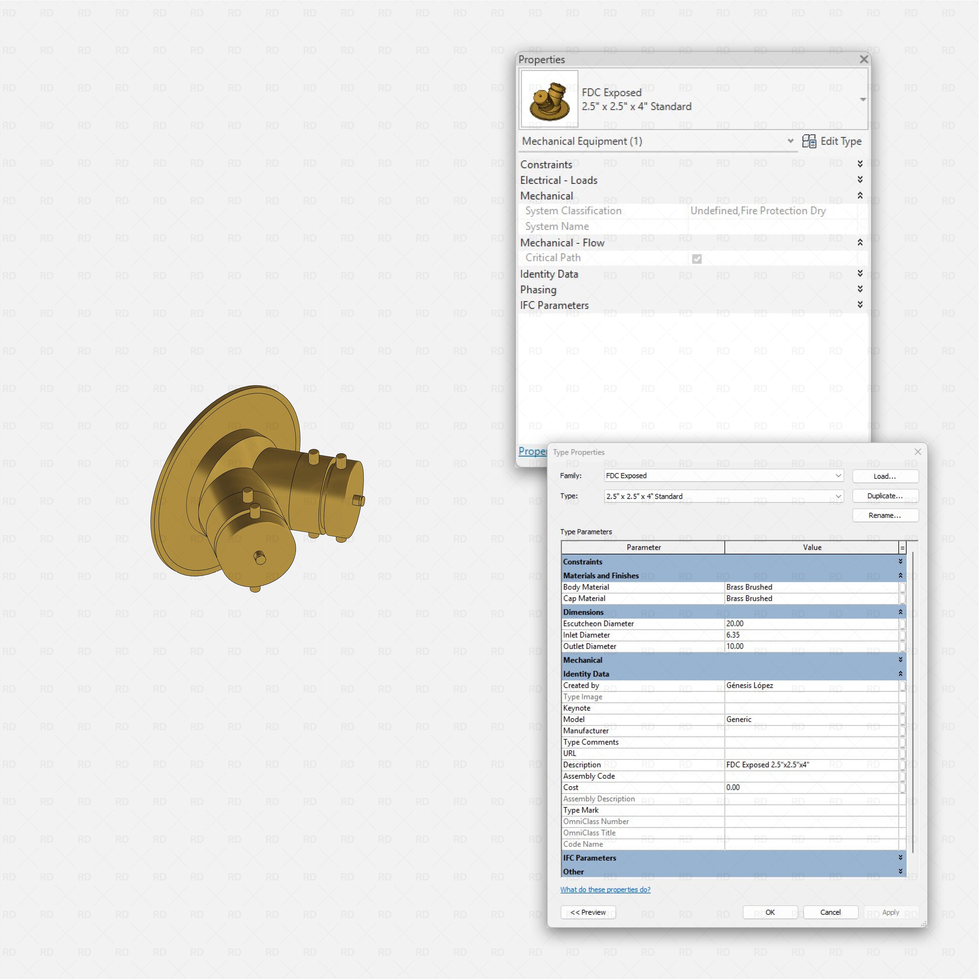 Revit Fire protection pack RD Studio BIM blocks rfa fdc exposed