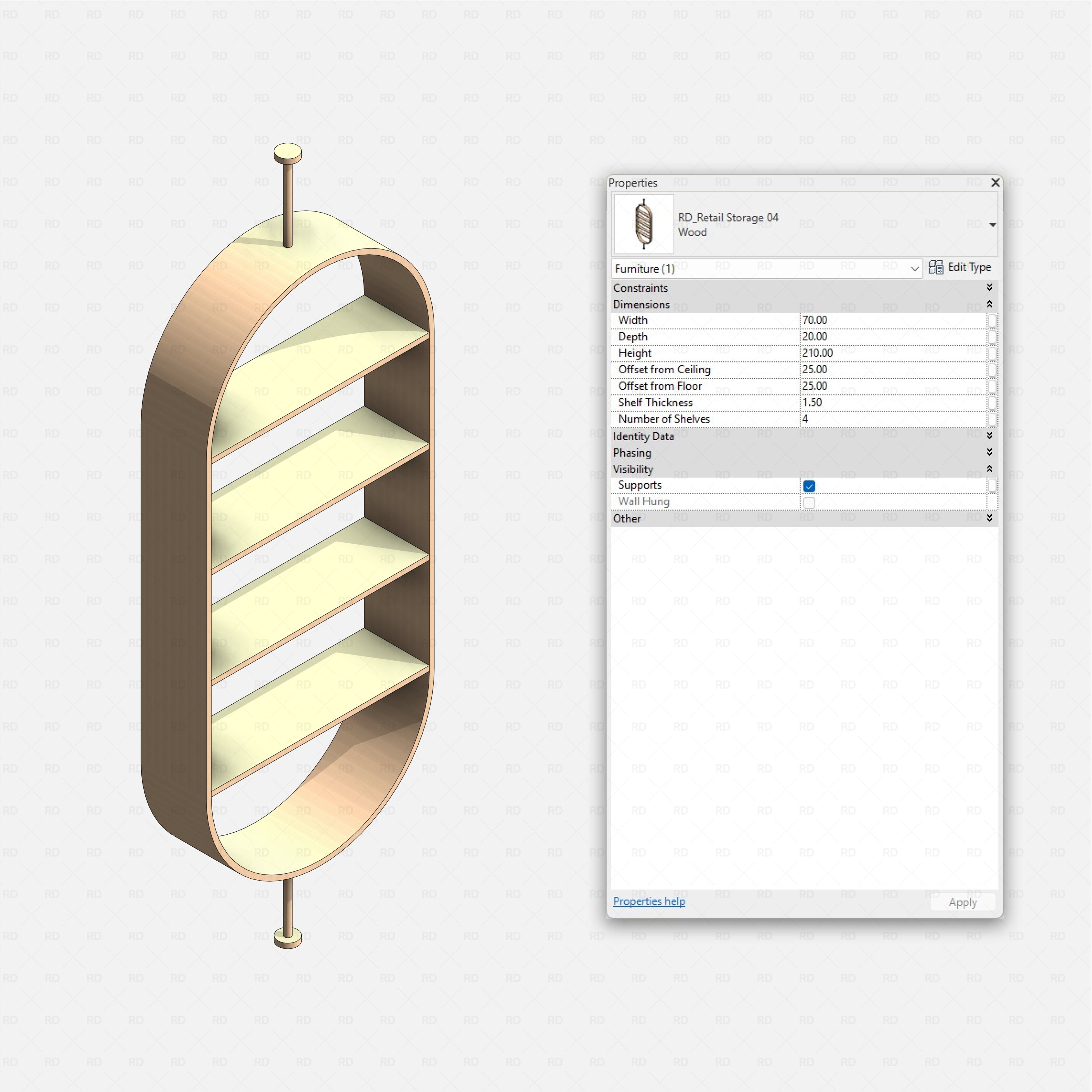 Revit nail studio Pack RD Studio BIM blocks rfa retail storage