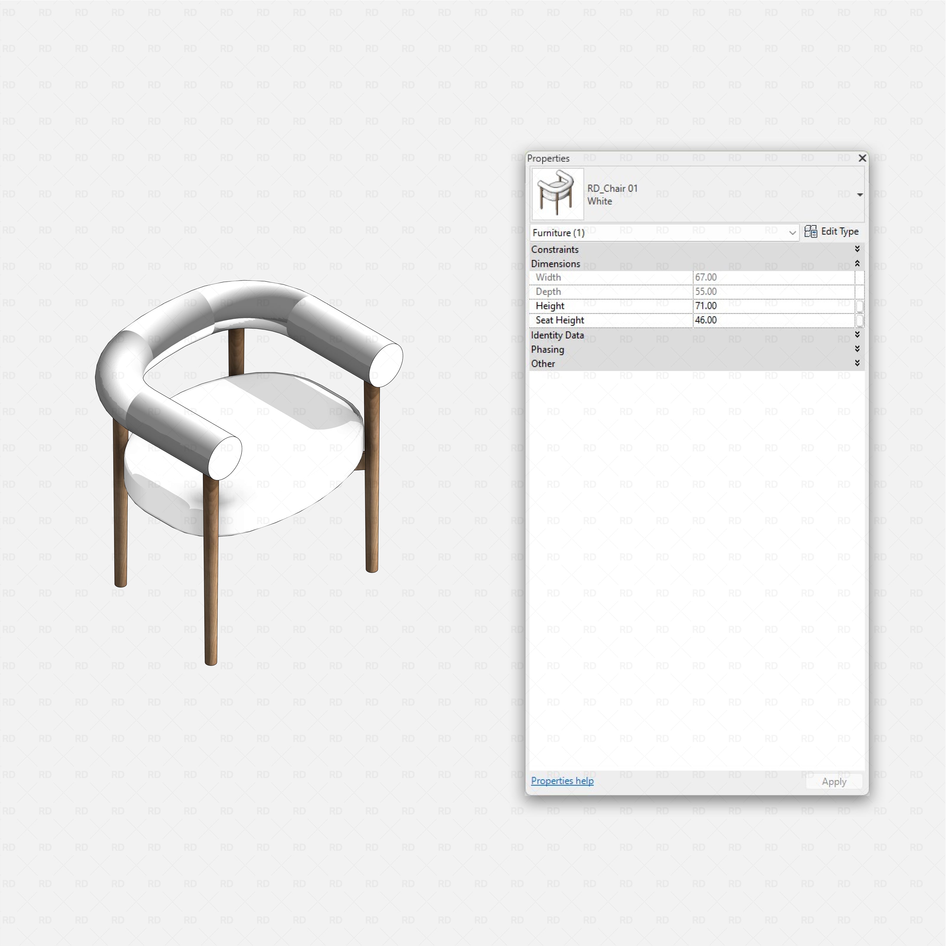 Revit nail studio Pack RD Studio BIM blocks rfa chair