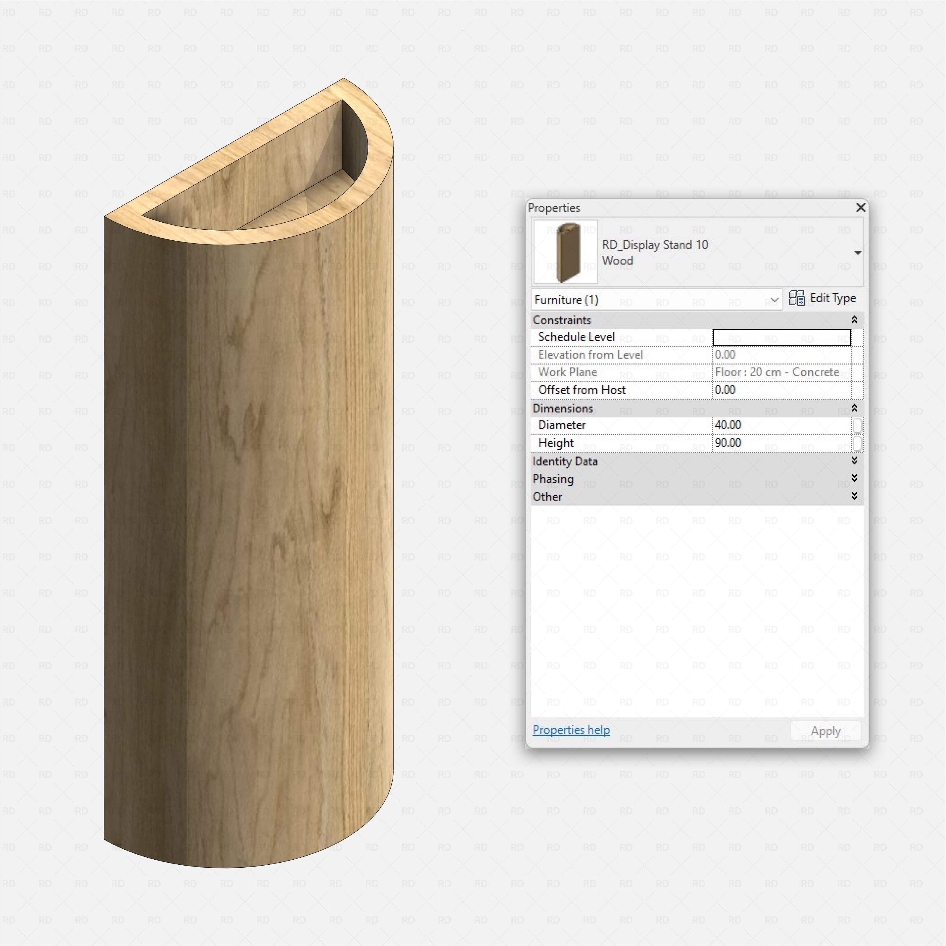 Revit Retail Furniture 01 RD Studio BIM blocks rfa realistic display stand