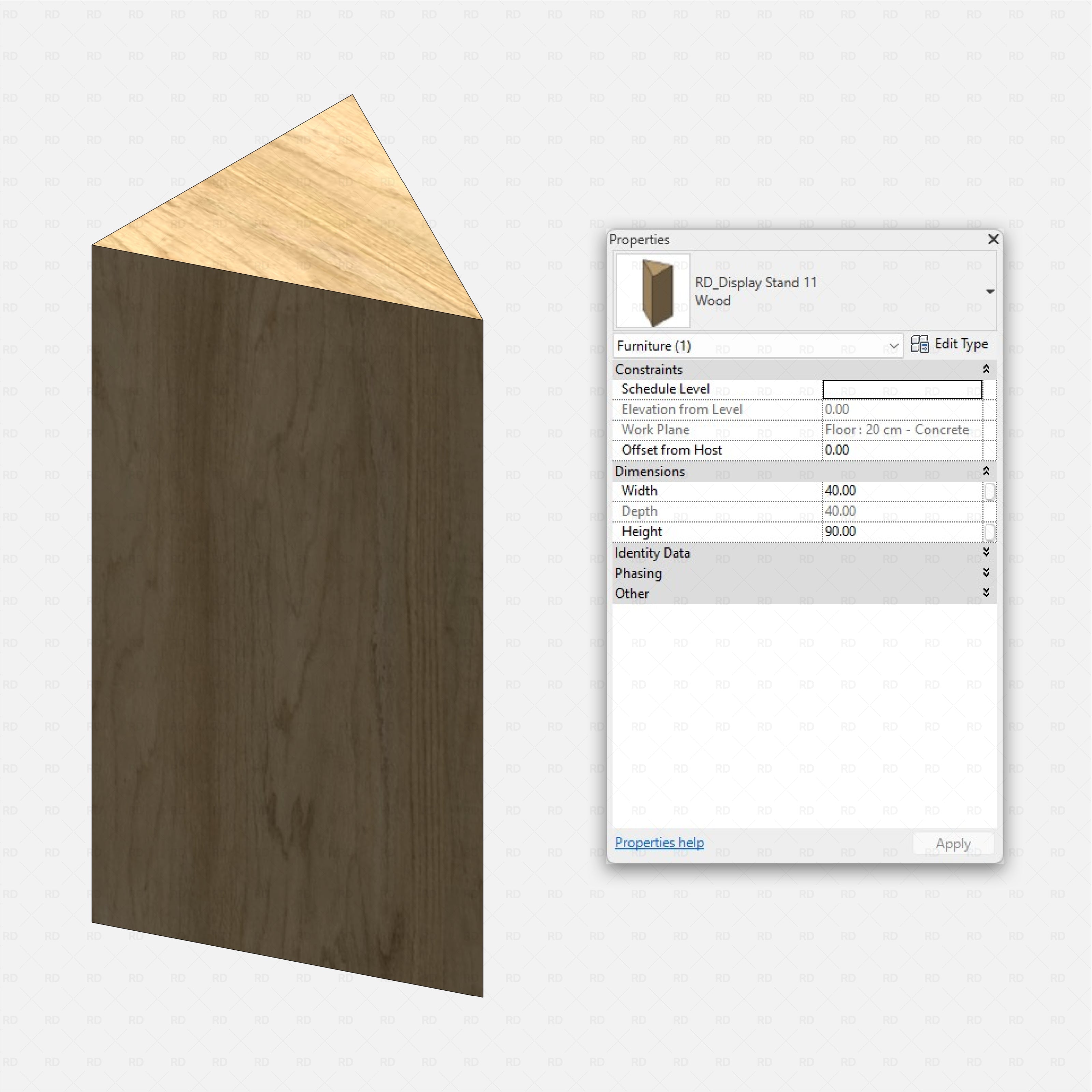 Revit Retail Furniture 01 RD Studio BIM blocks rfa realistic display stand
