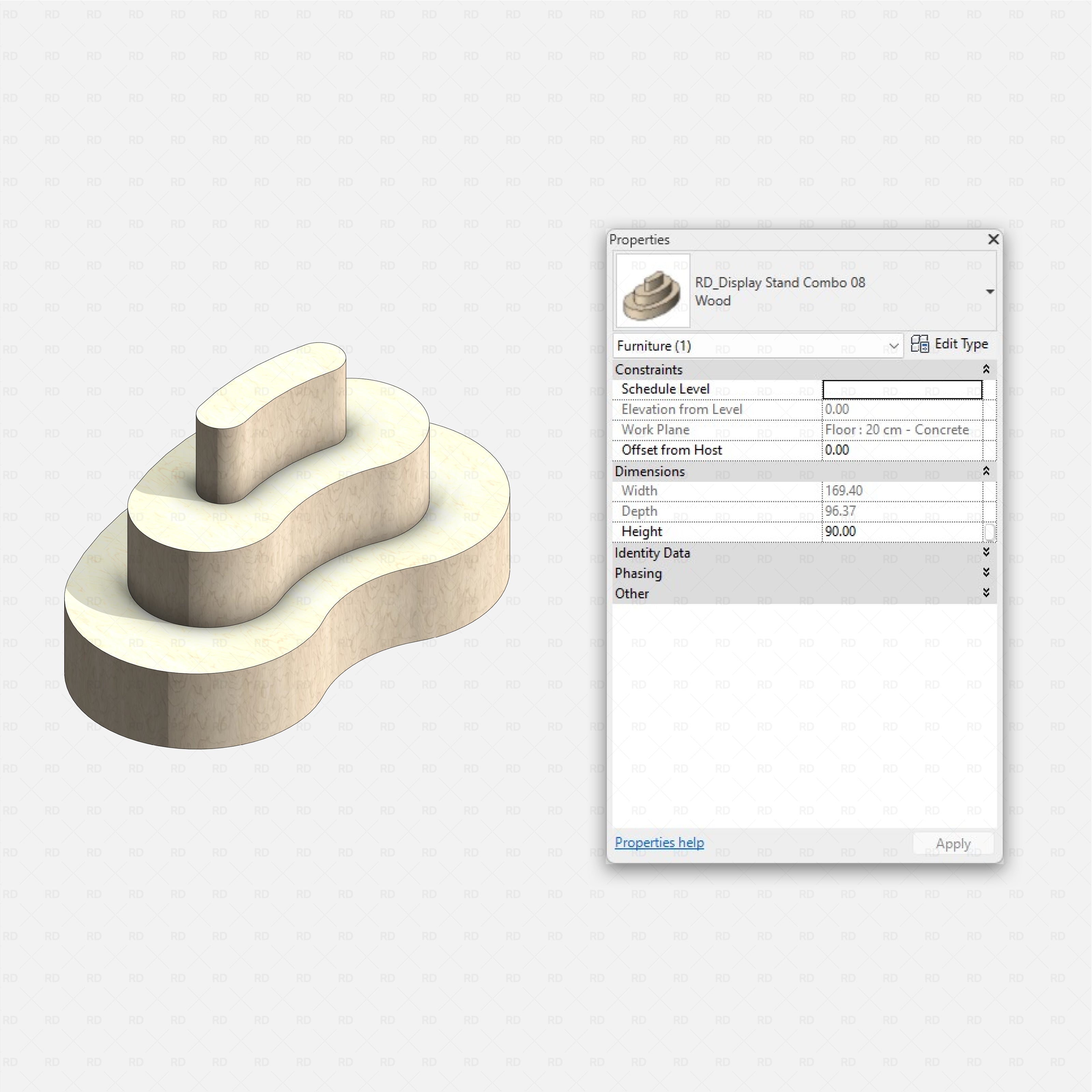 Revit Retail Furniture 01 RD Studio BIM blocks rfa realistic display stand