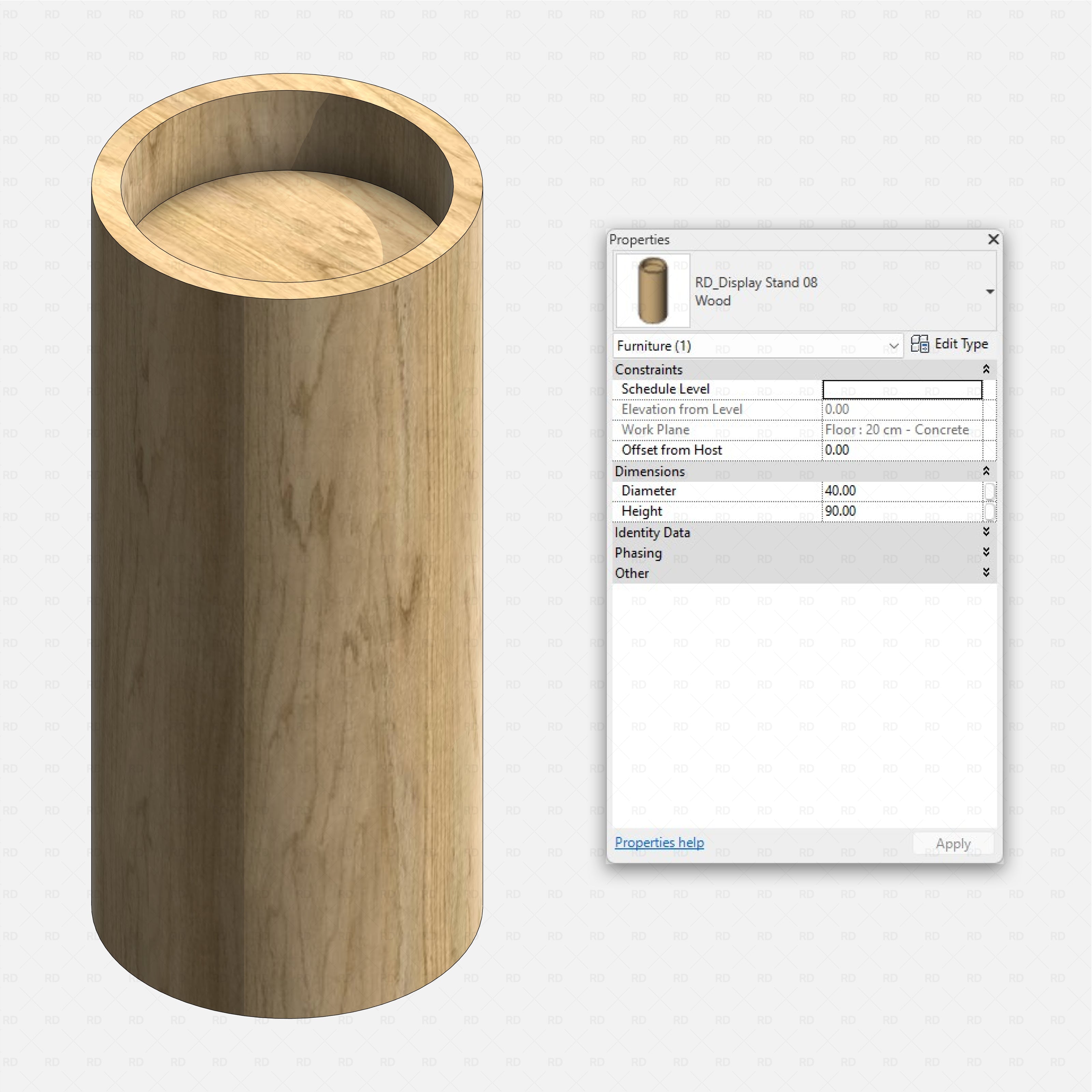 Revit Retail Furniture 01 RD Studio BIM blocks rfa realistic display stand