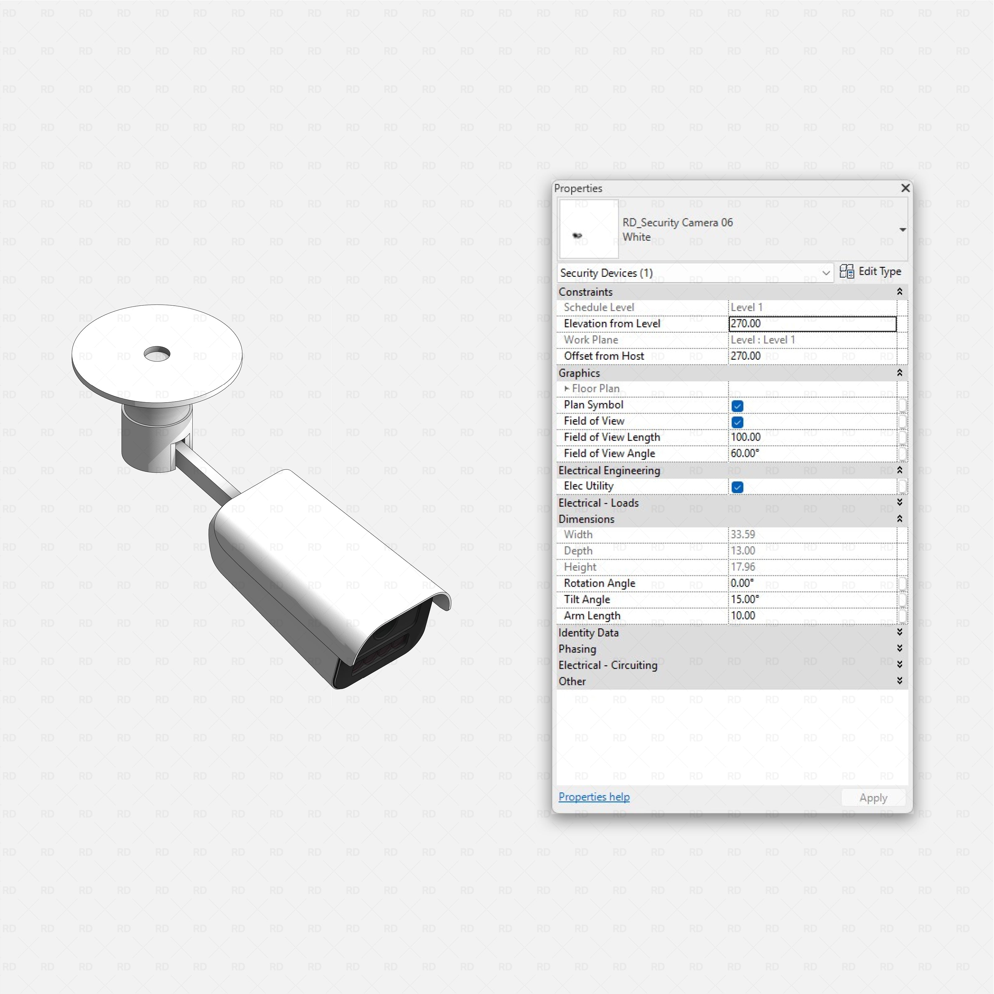 Caméras de surveillance Revit