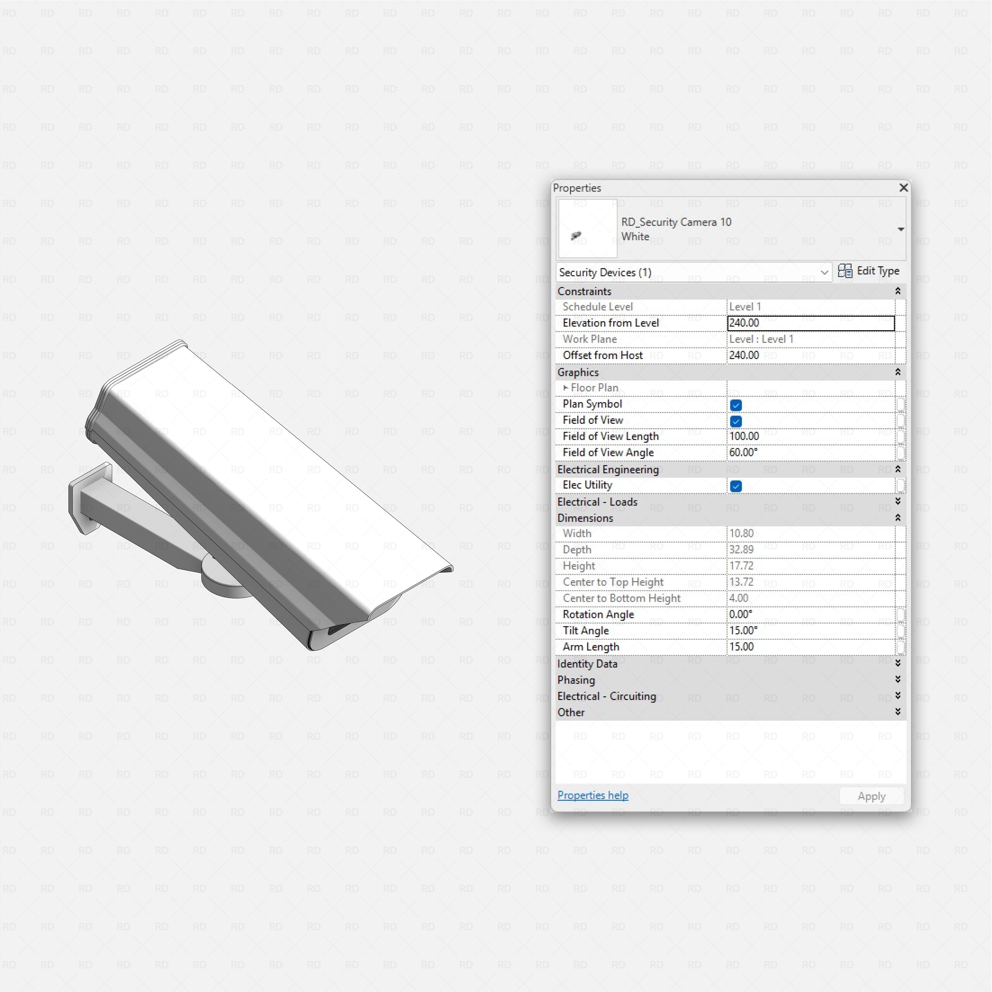 Caméras de surveillance Revit