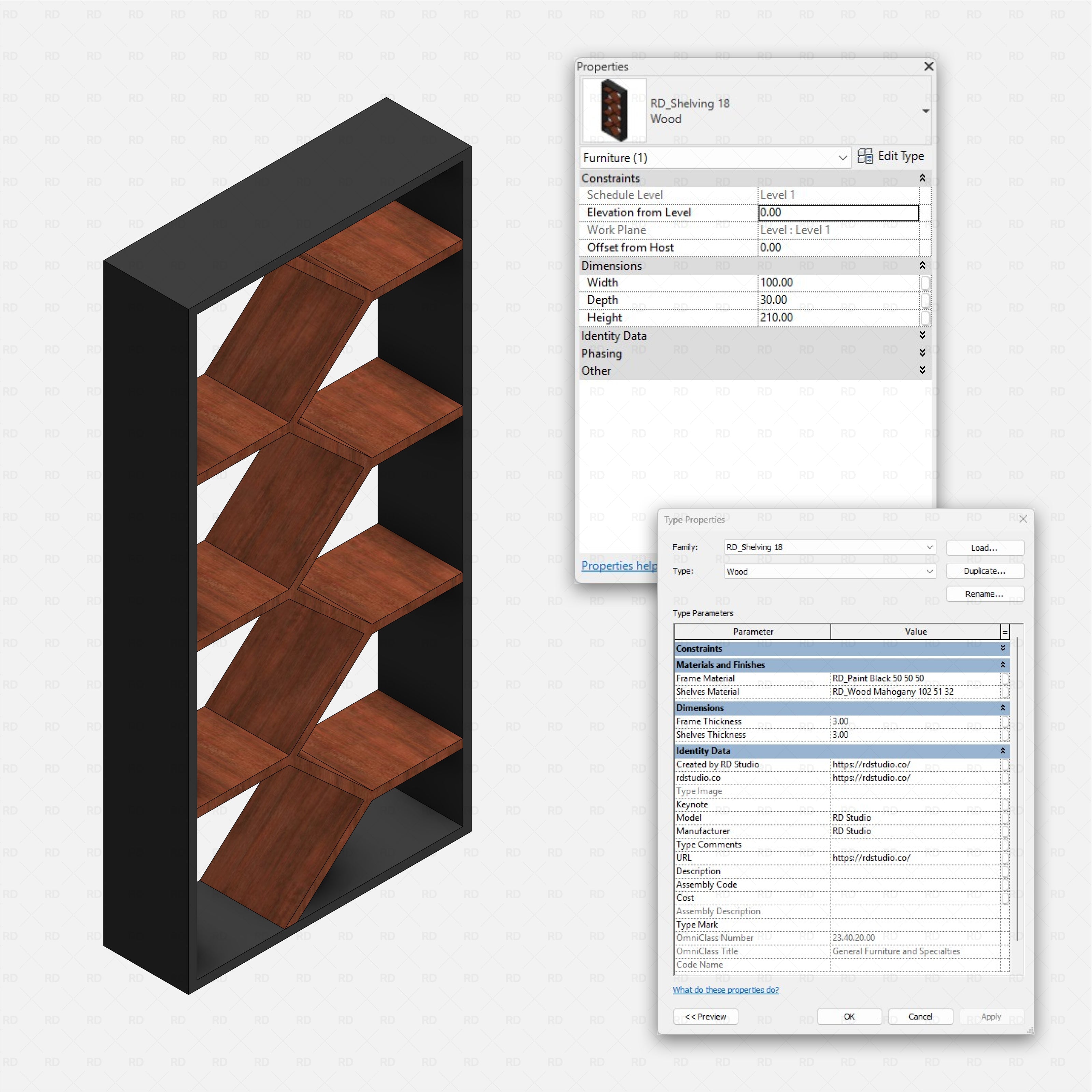 Revit Shelving Collection 03 RD Studio BIM blocks rfa 