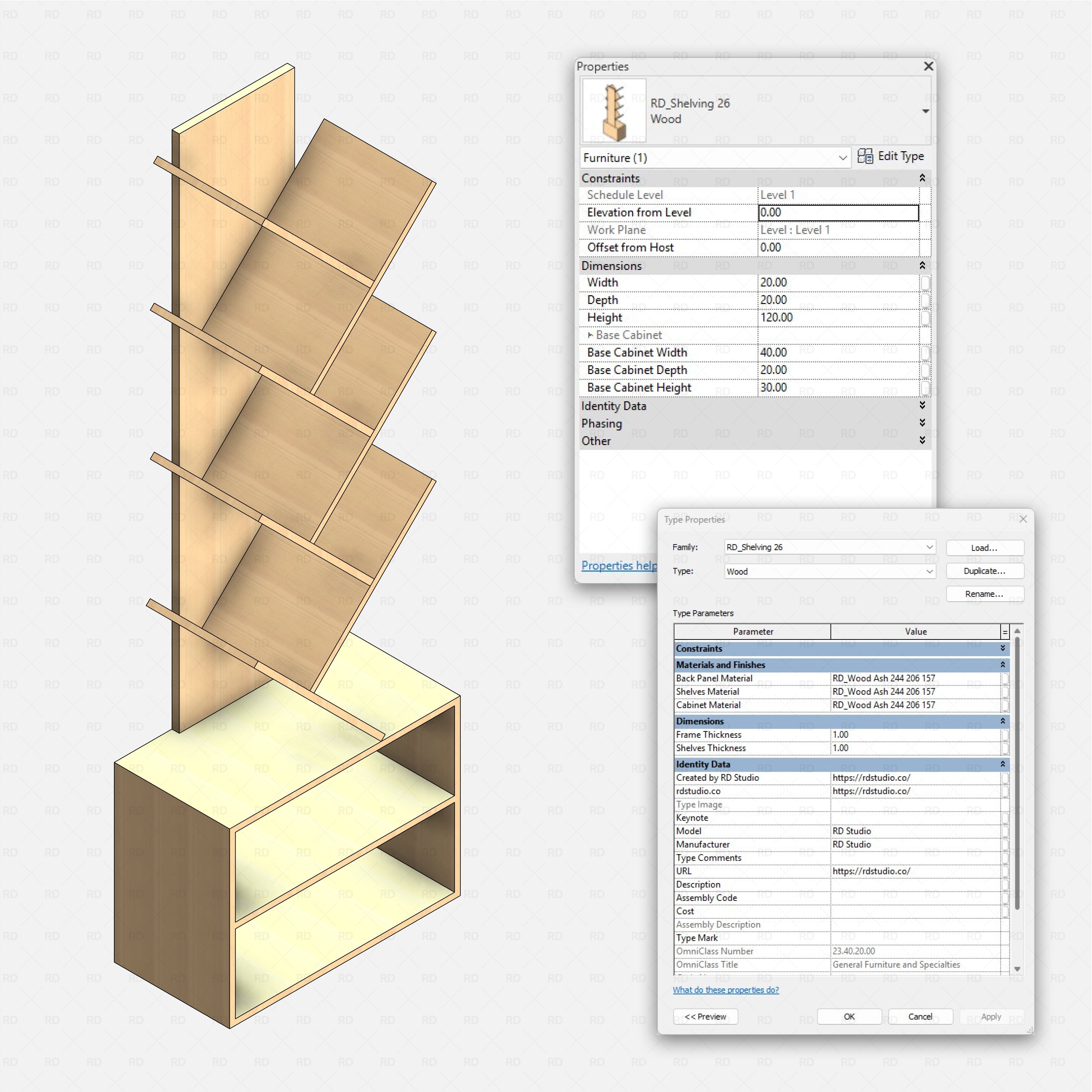 Revit Shelving Collection 03 RD Studio BIM blocks rfa 