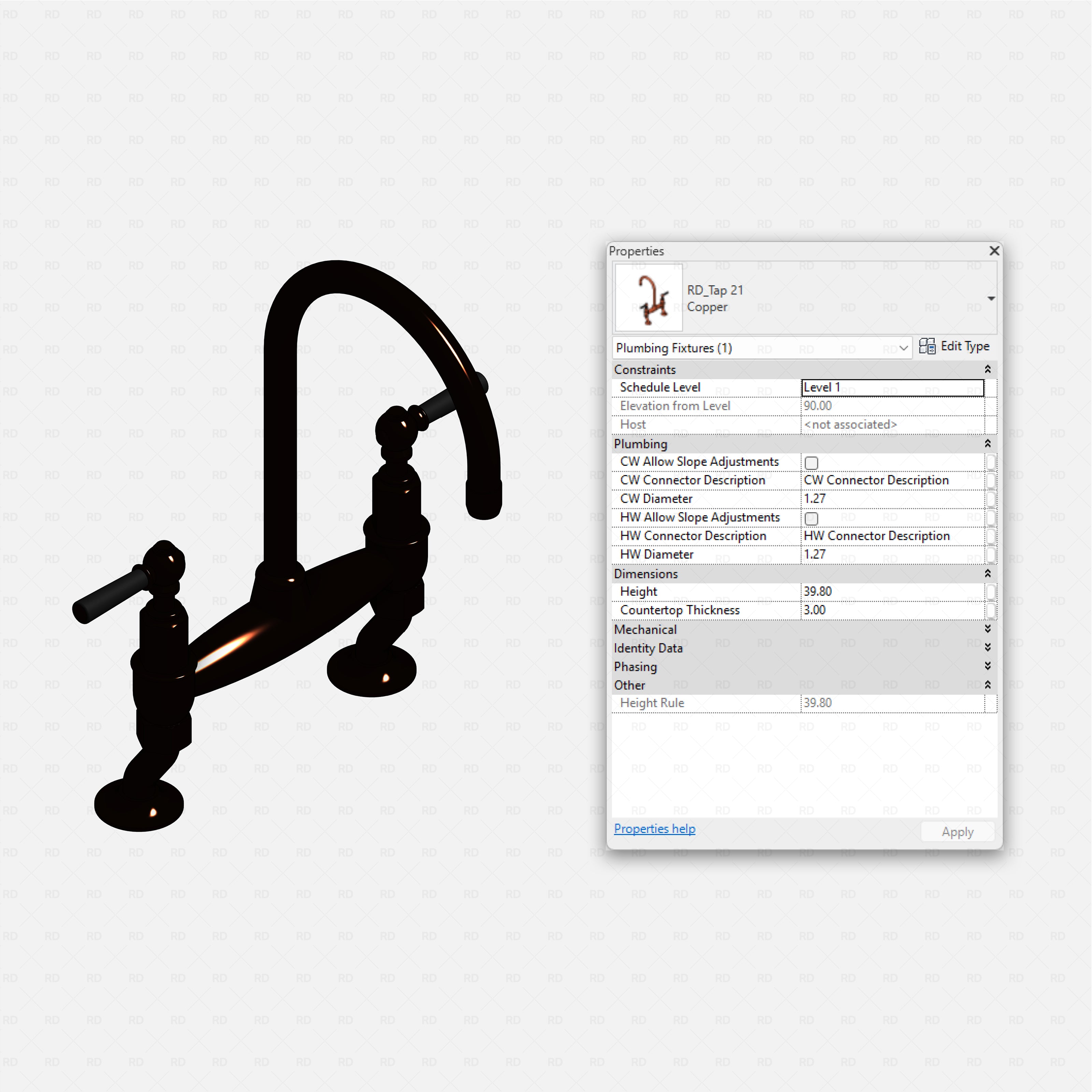 Water Tap Rvt Revit Taps - Pro Pack Families | RD Studio