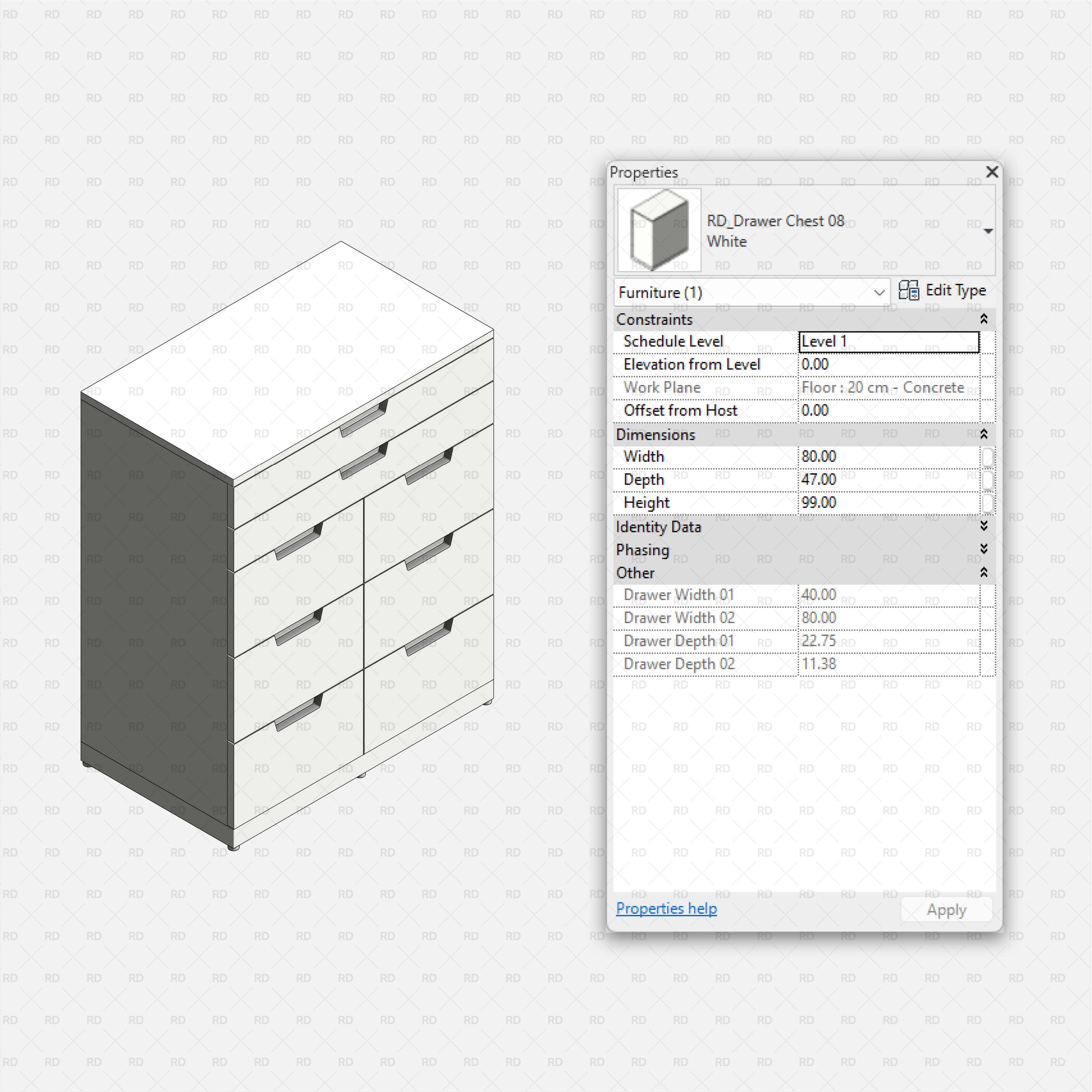 Free download Revit IKEA NORDLI Drawer Chest 08 3d bim object
