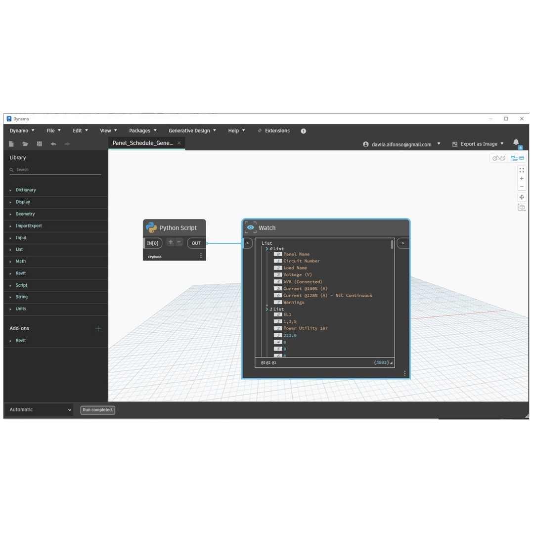 Revit Dynamo Script: NEC-Compliant Panel Schedule Generator | RD Studio