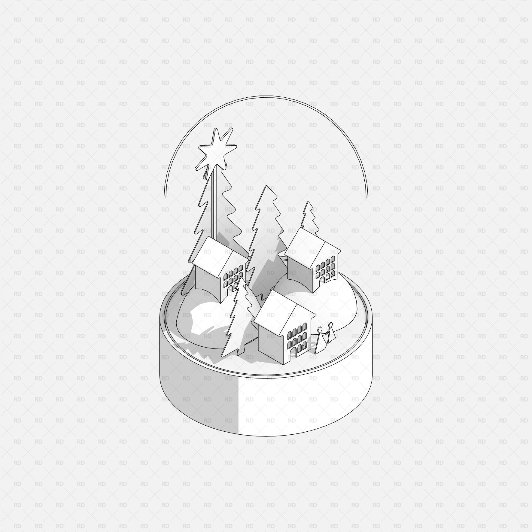 Revit Christmas Village Dome Table Decoration