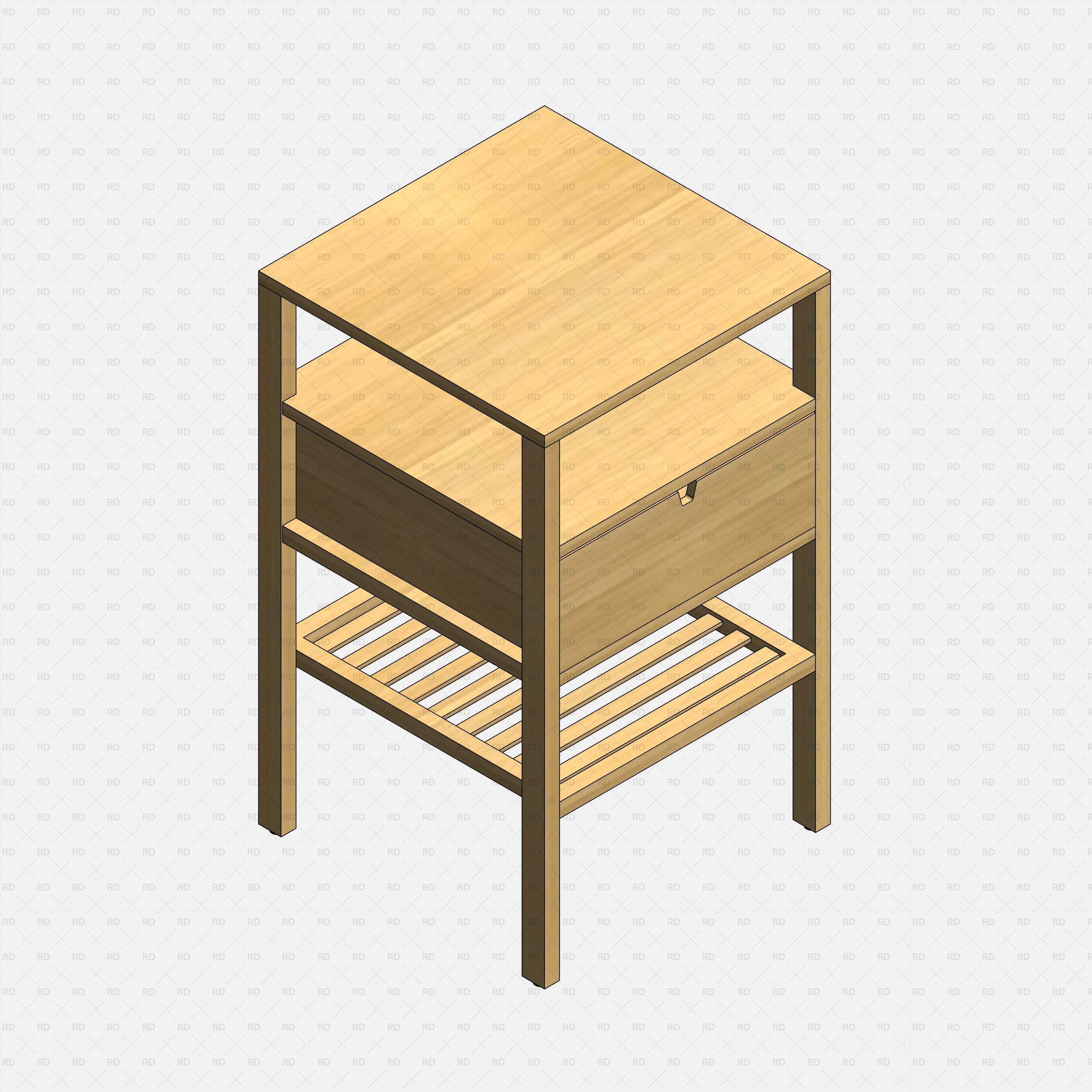 revit bedside table 