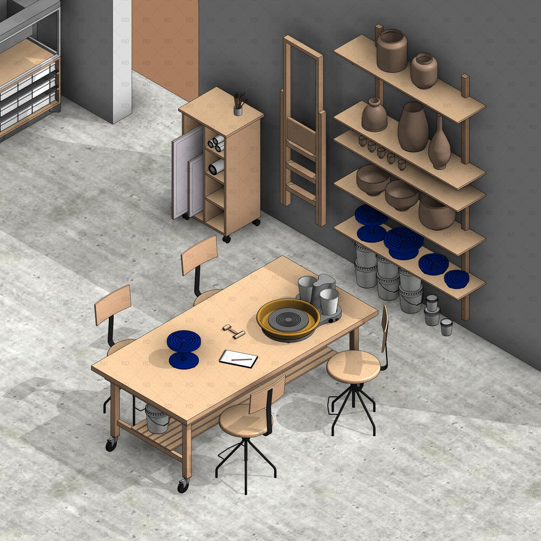 Download Art Studio and Pottery Equipment and Tools Revit Families | RD ...
