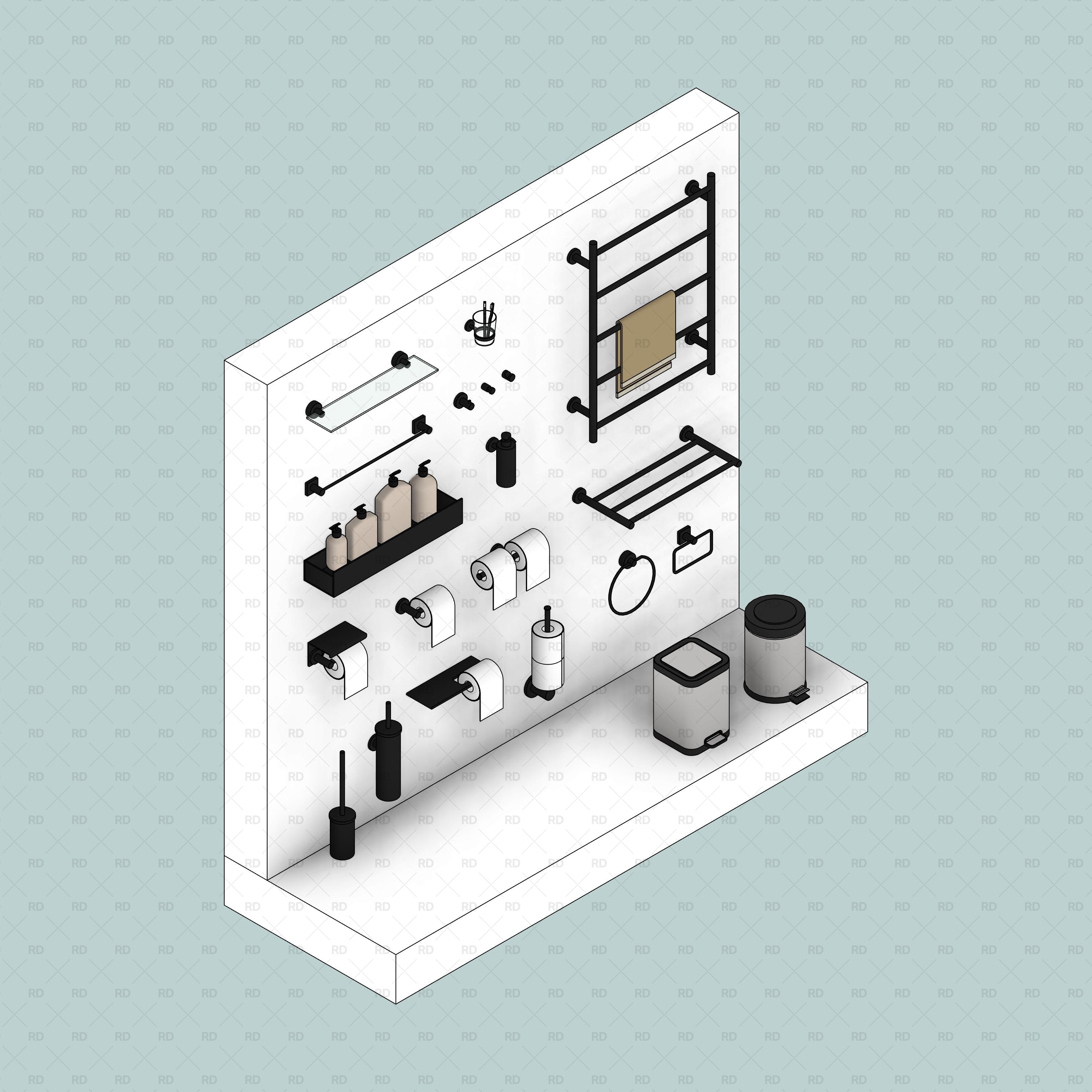 revit toilet accessories families