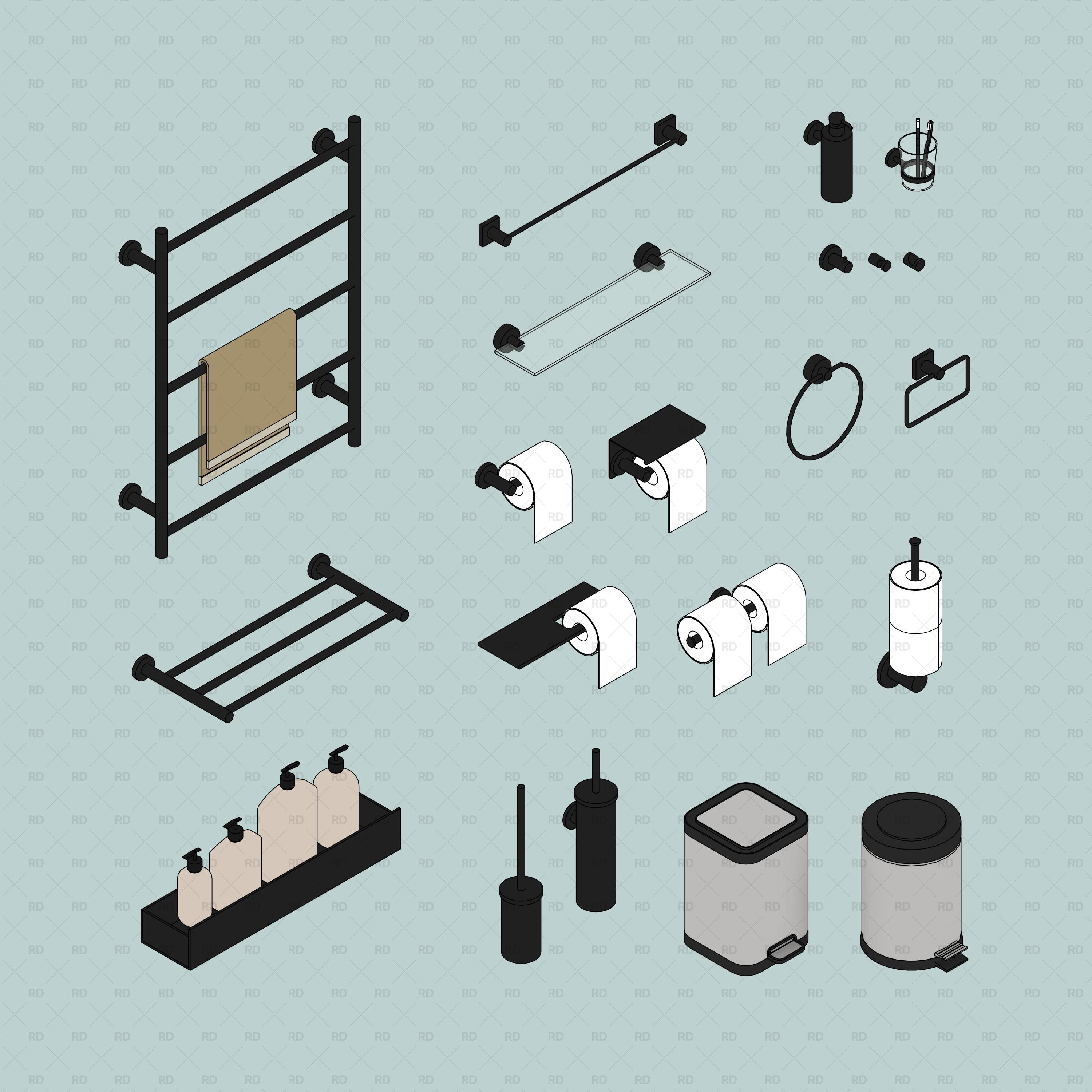 revit bathroom accessories 