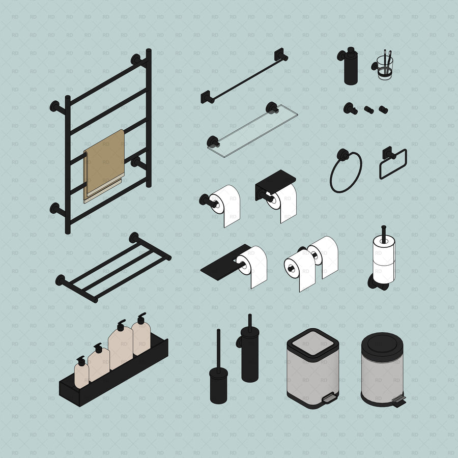 Download Revit Parametric Bathroom Accessories Families | Revit Dynamo
