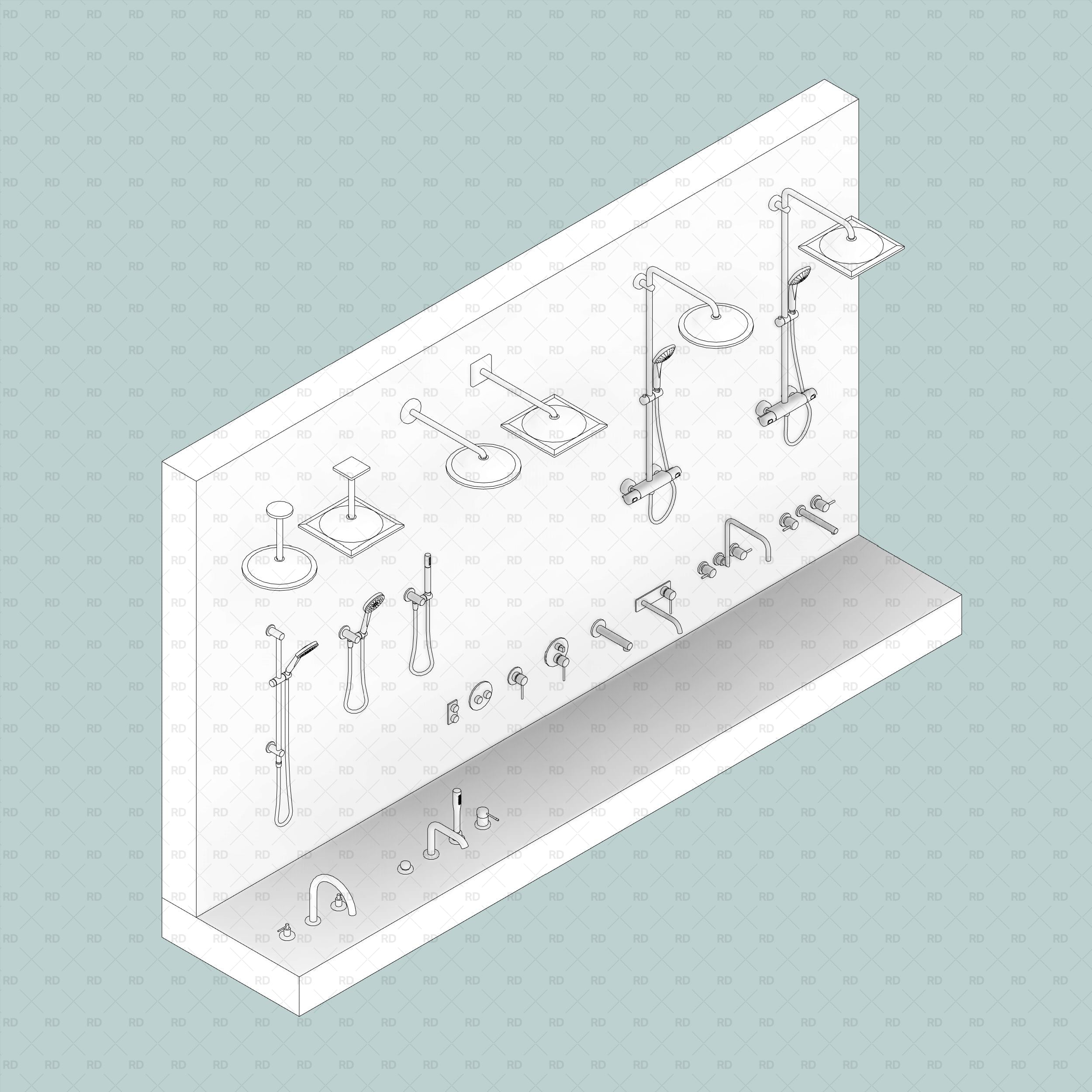 revit bathroom families