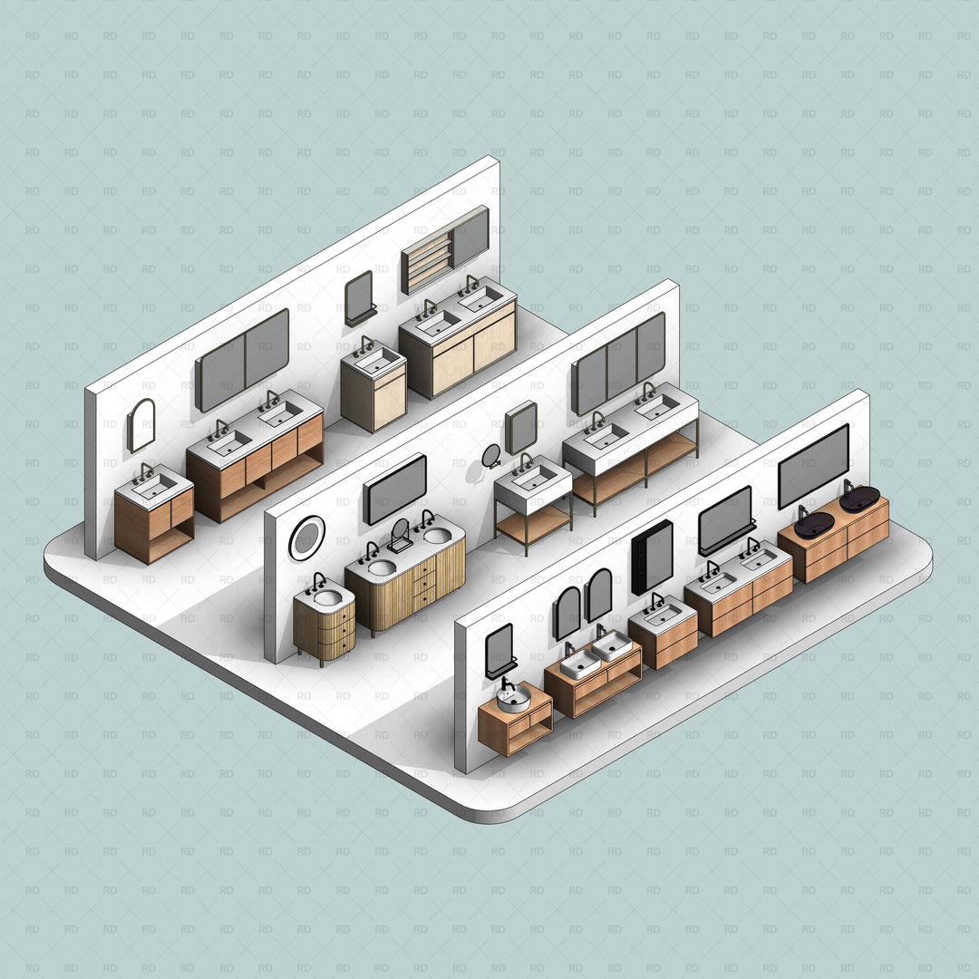 Bathroom Rvt File Download Bathroom Vanities Revit Revit Families | RD Studio