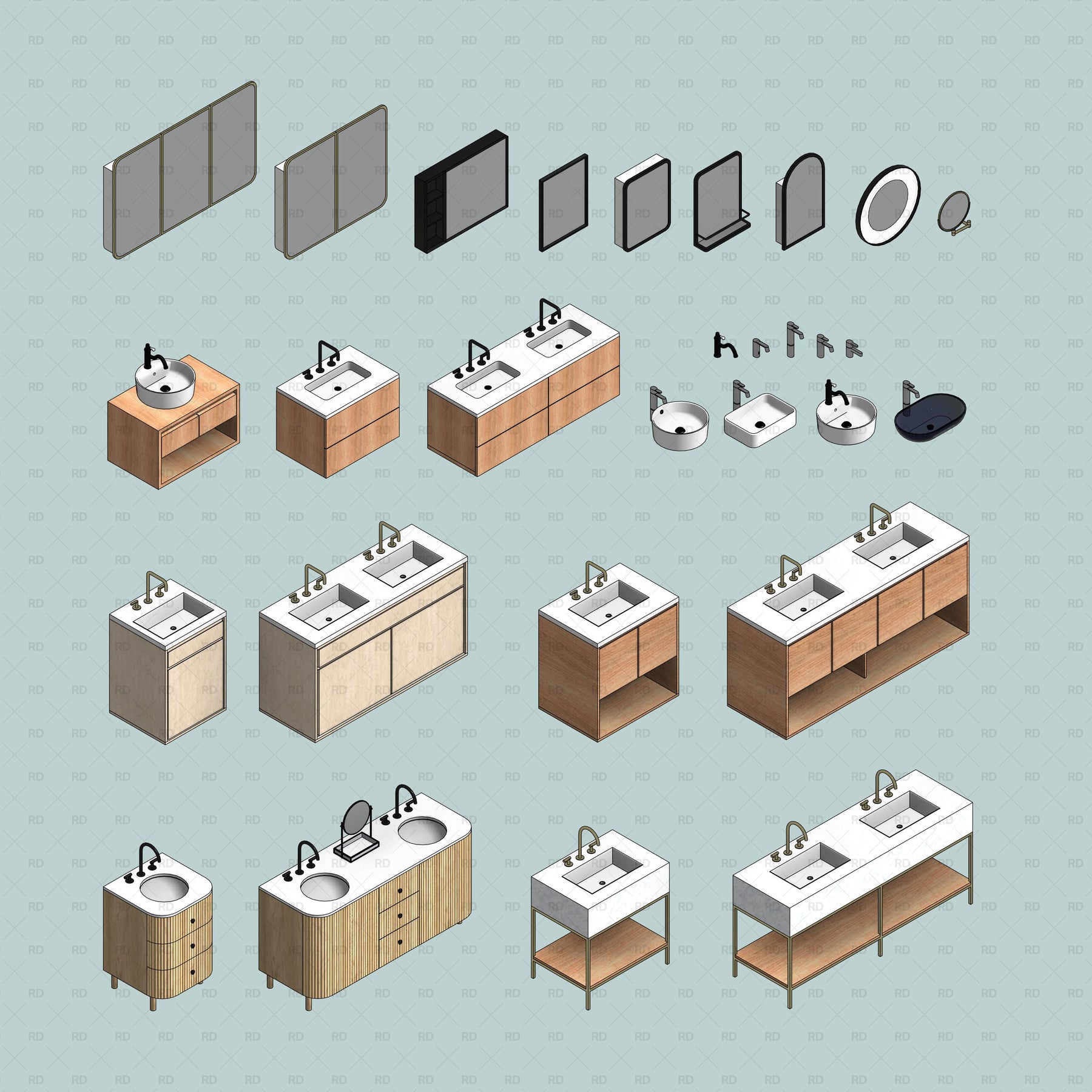 Bathroom Rvt File Download Bathroom Vanities Revit Revit Families | RD Studio