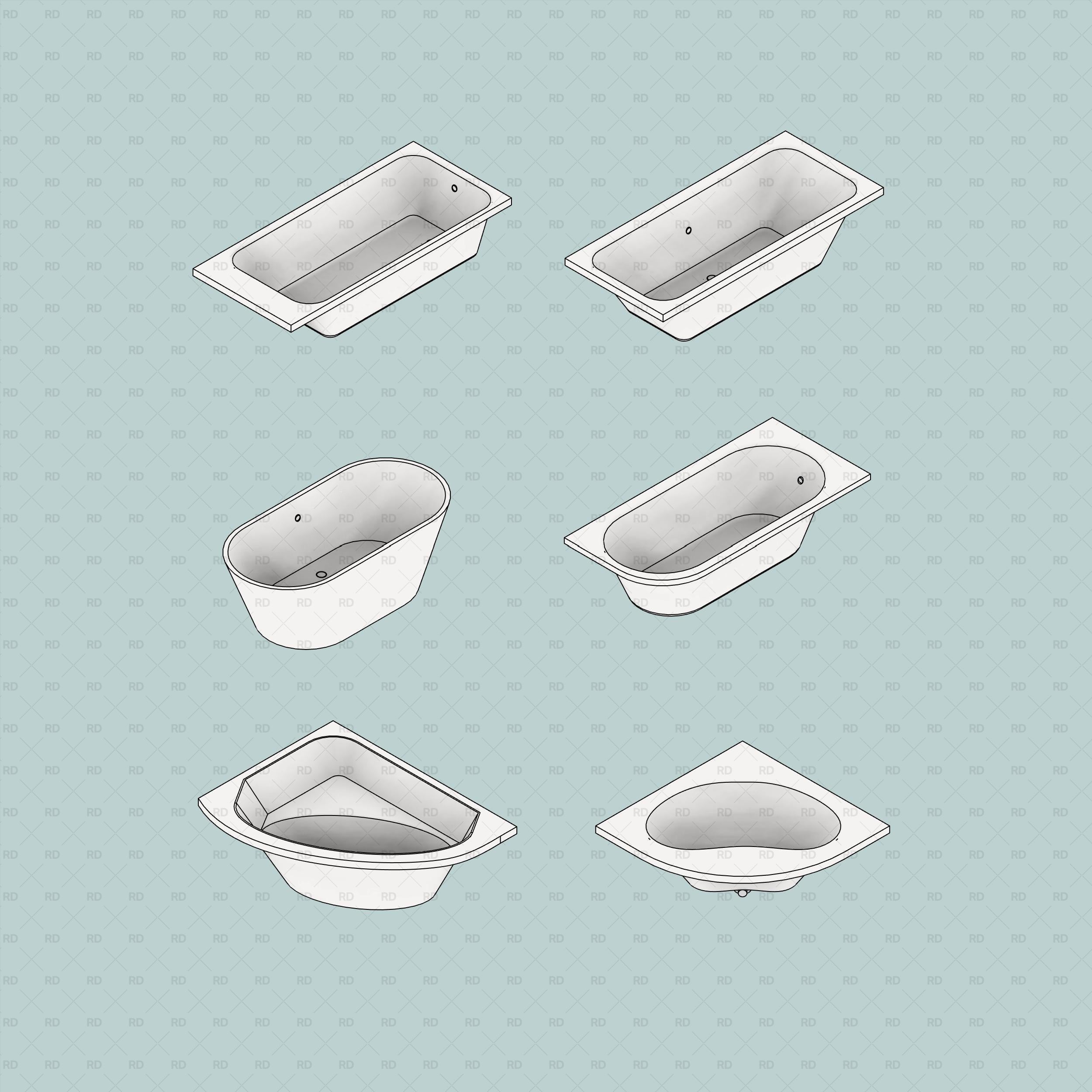 Revit Bathtub families