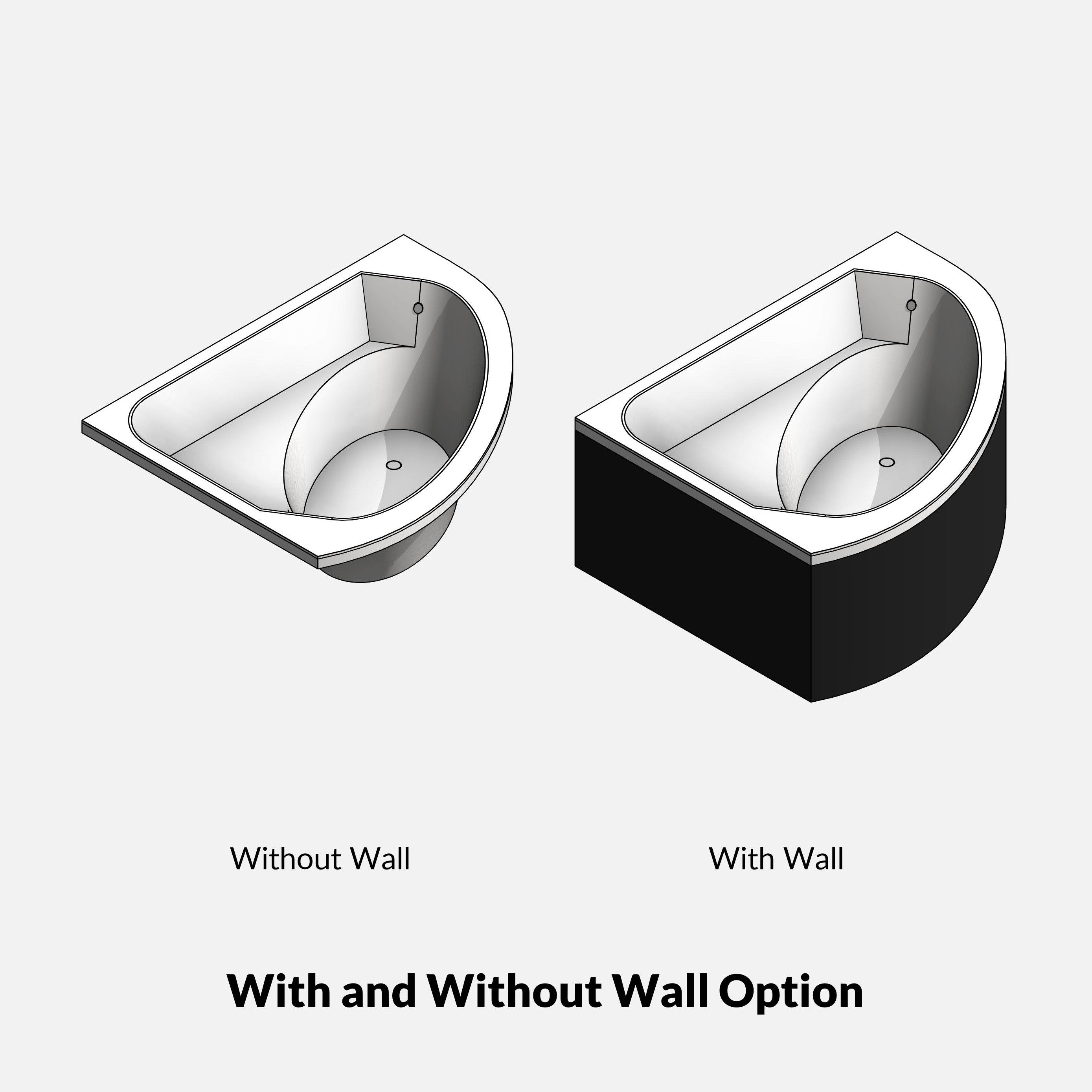 Revit bathtubs 01 Pack RD Studio BIM blocks rfa with and without wall option