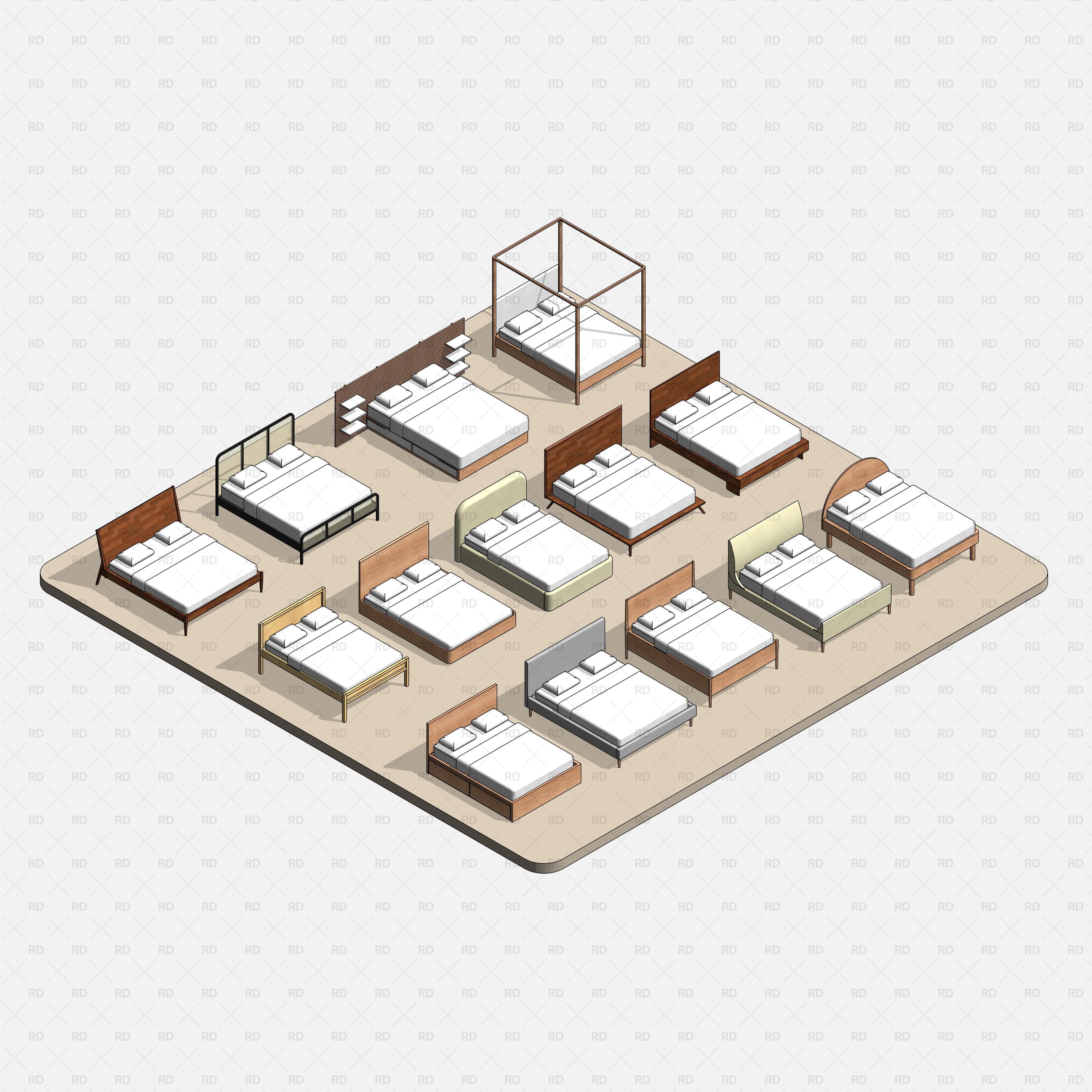 revit bed families