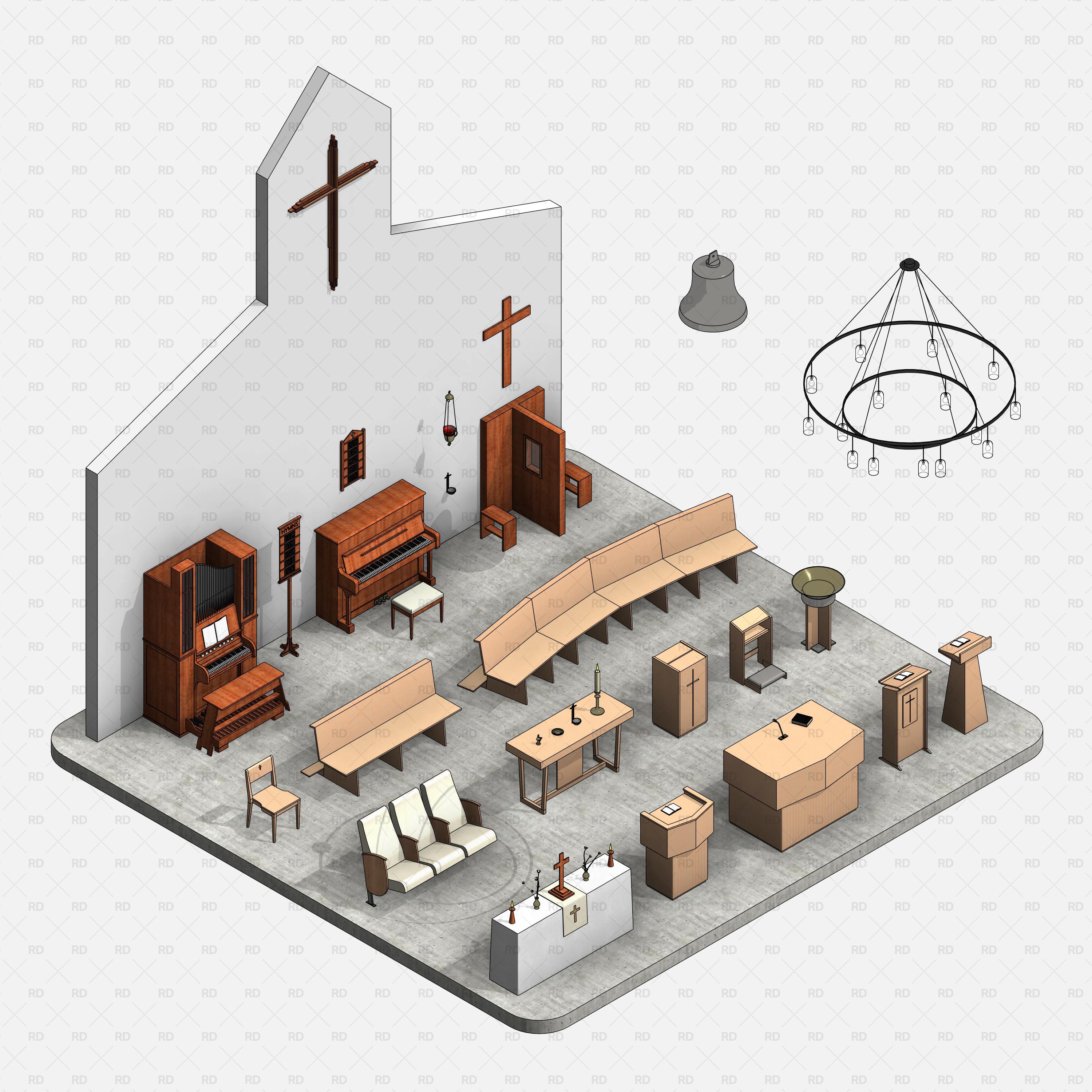 Revit Church furniture