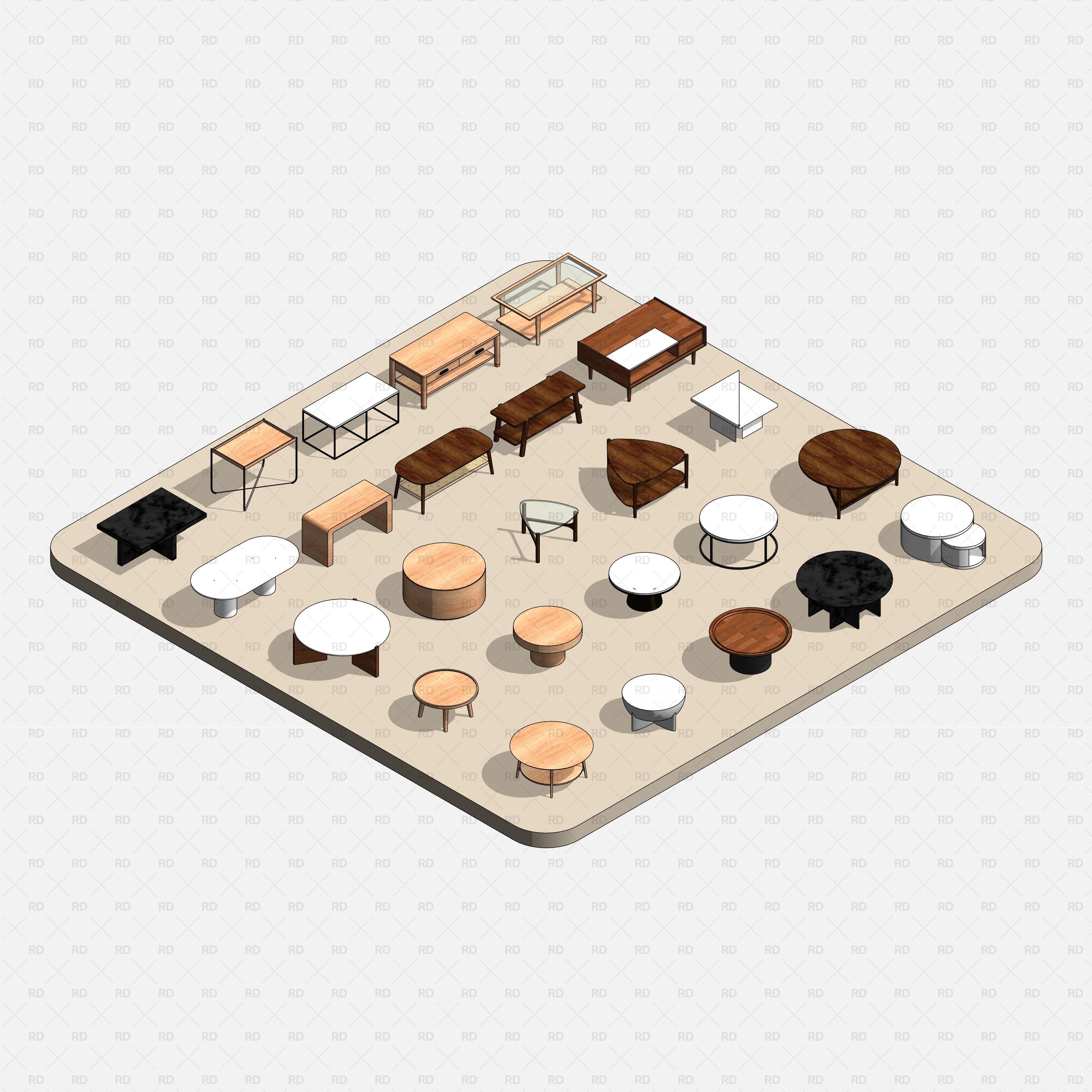 revit coffee tables