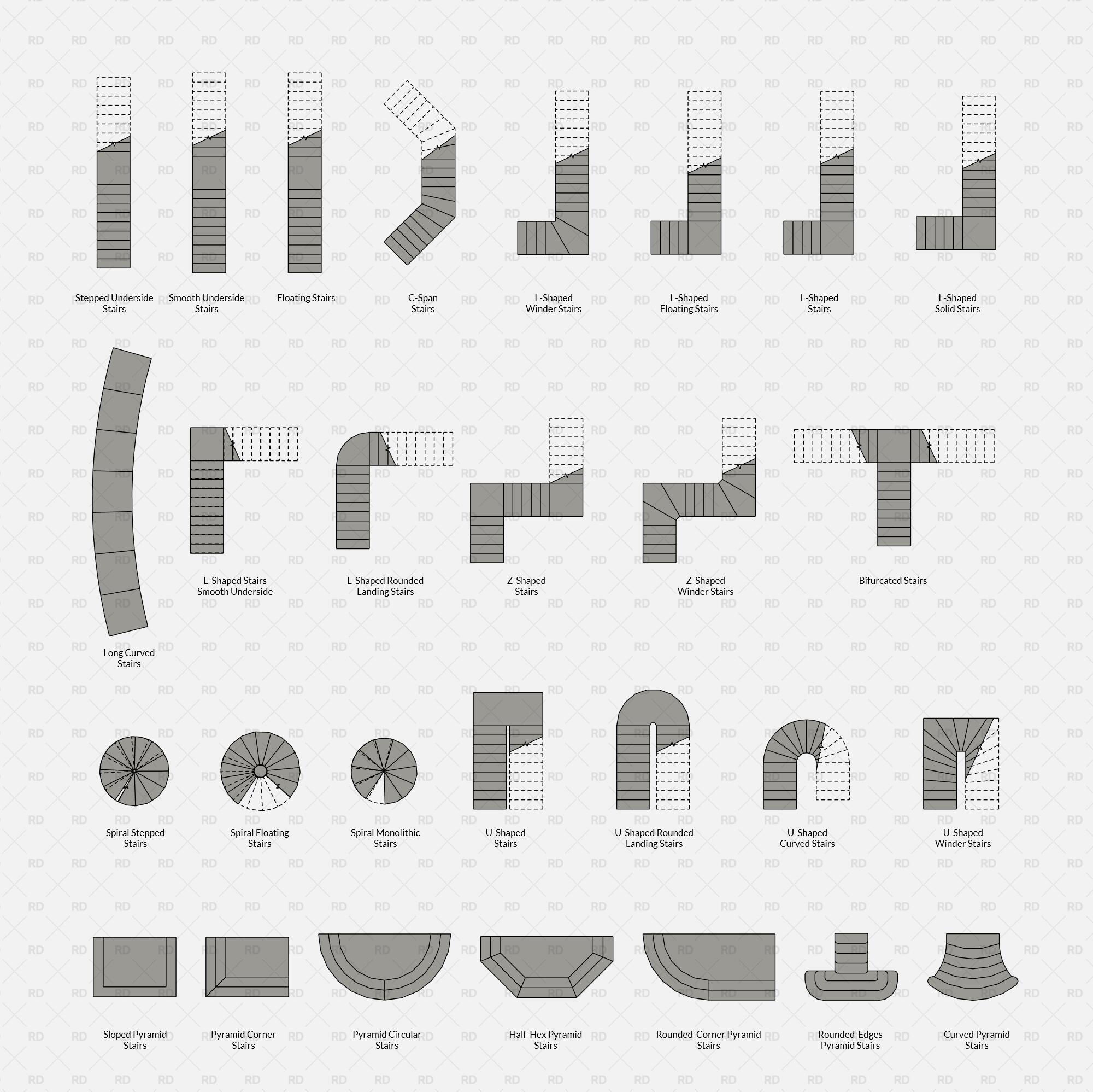 download revit stairs concrete bim object blocks 