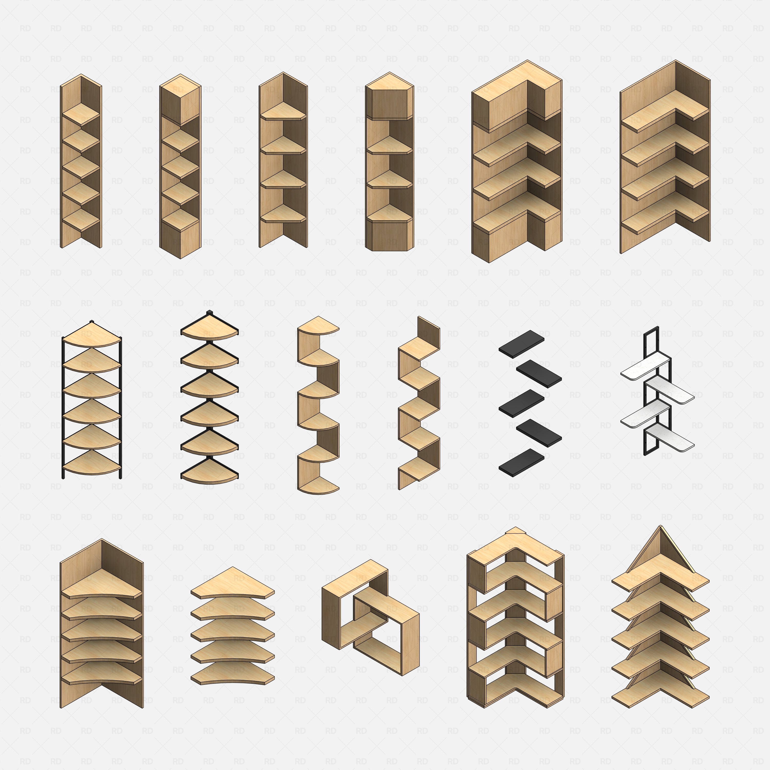 Display Racks Revit Family Revit Furniture Families - 1000+ 3D BIM Models | RD Studio