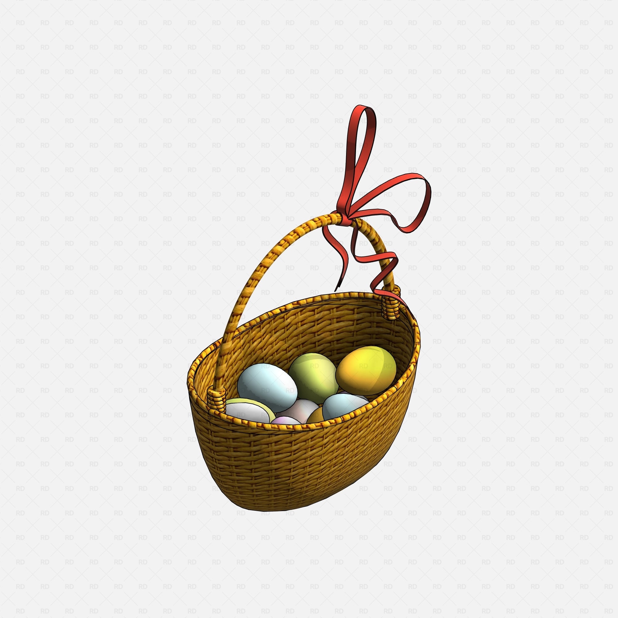 Revit Easter 2026 RD Studio BIM blocks rfa free download scalable realistic easter basket full of eggs
