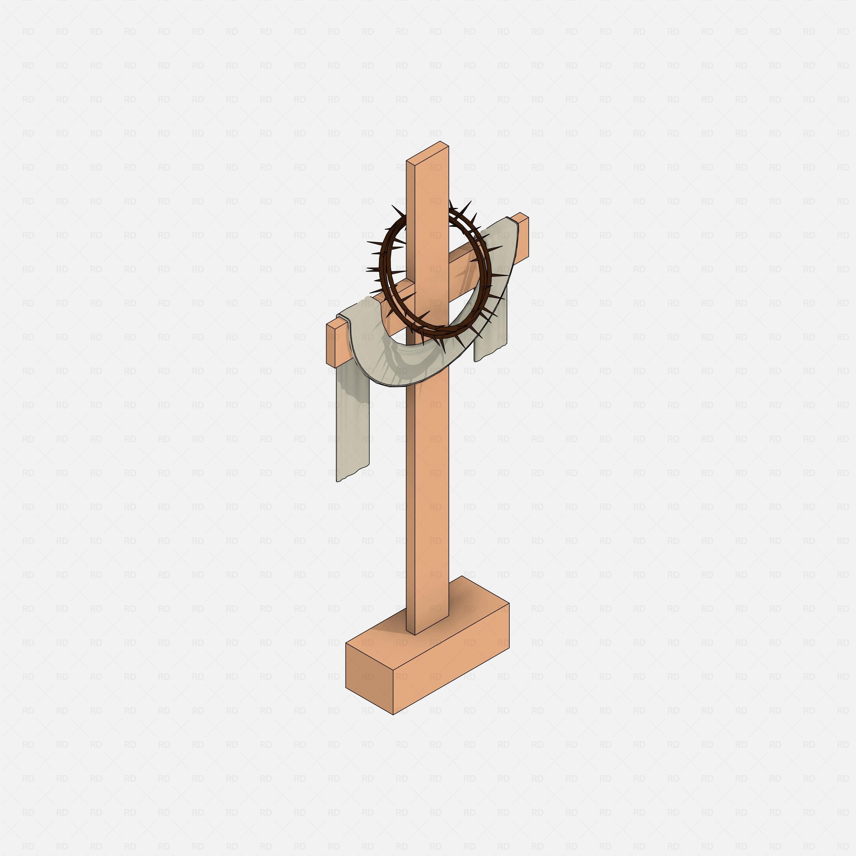 Revit Easter 2026 RD Studio BIM blocks rfa free download realistic cross standing