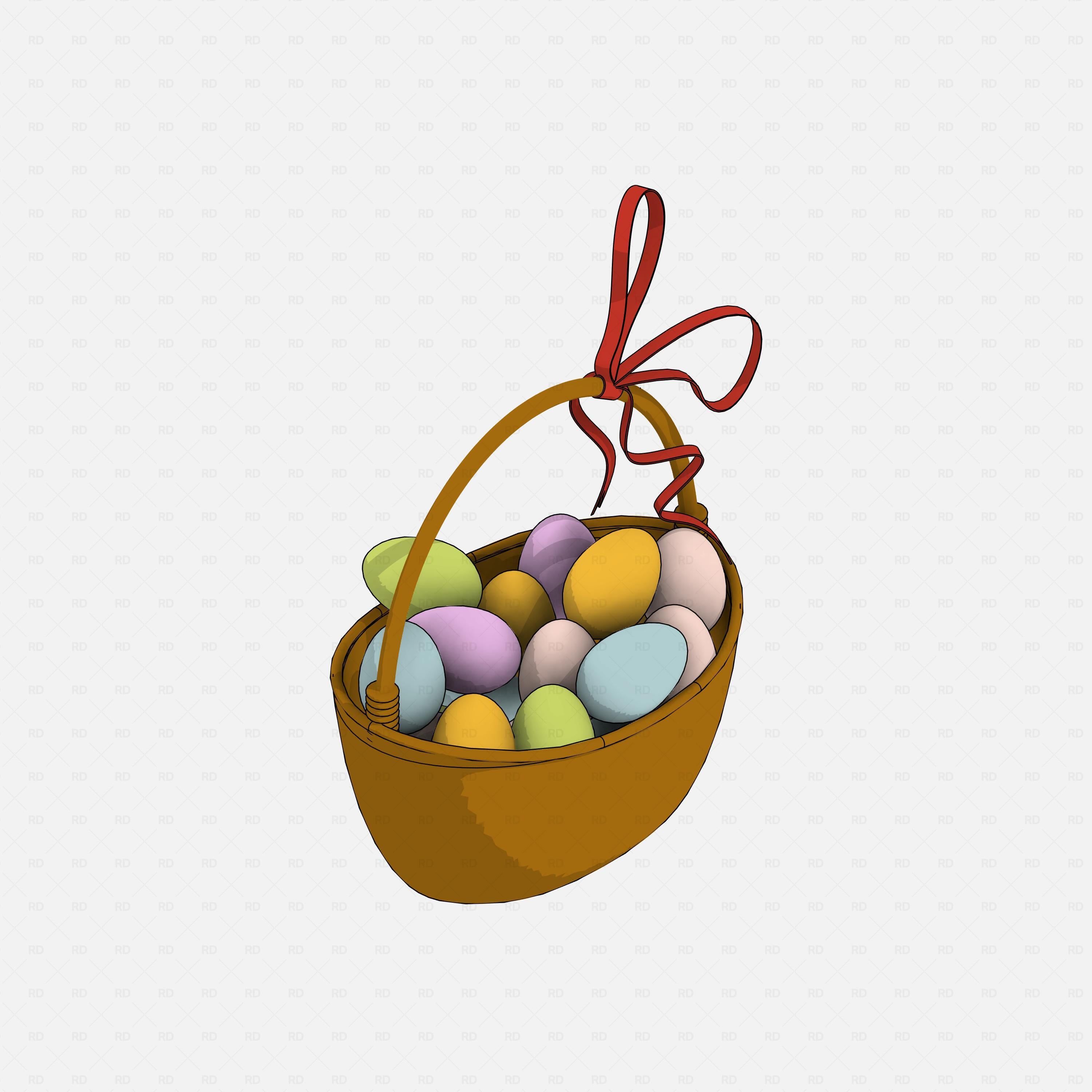 Revit Easter 2026 RD Studio BIM blocks rfa free download scalable realistic easter basket full of eggs