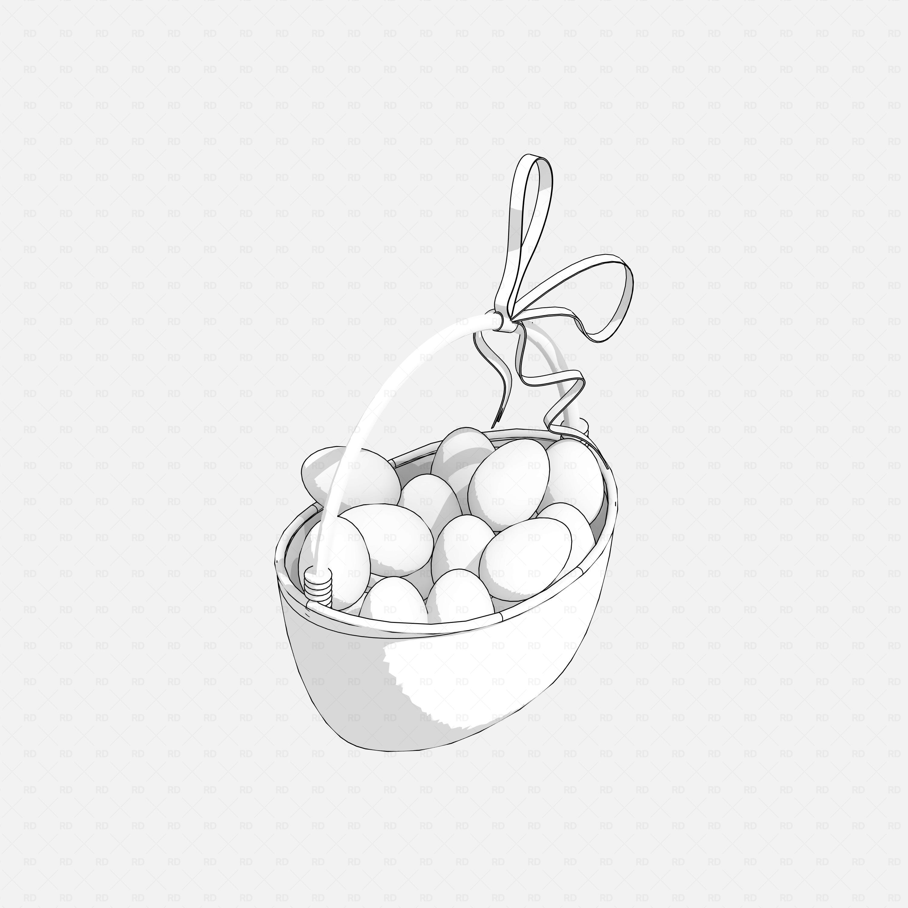 Revit Easter 2026 RD Studio BIM blocks rfa free download scalable easter basket full of eggs
