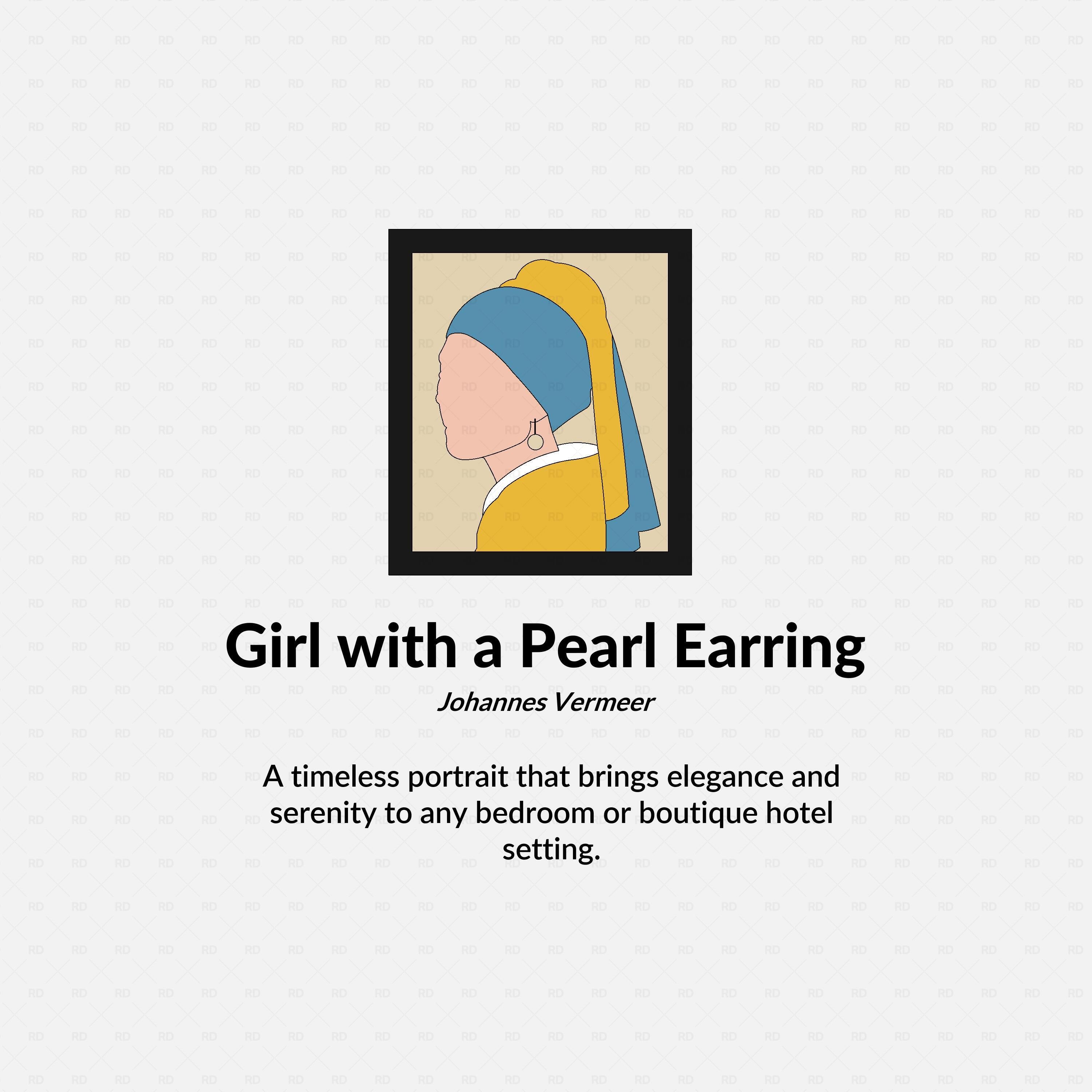 Revit family of Johannes Vermeer’s painting “Girl with a Pearl Earring” – framed artwork BIM block for interior design, galleries, and cultural spaces by RD Studio.