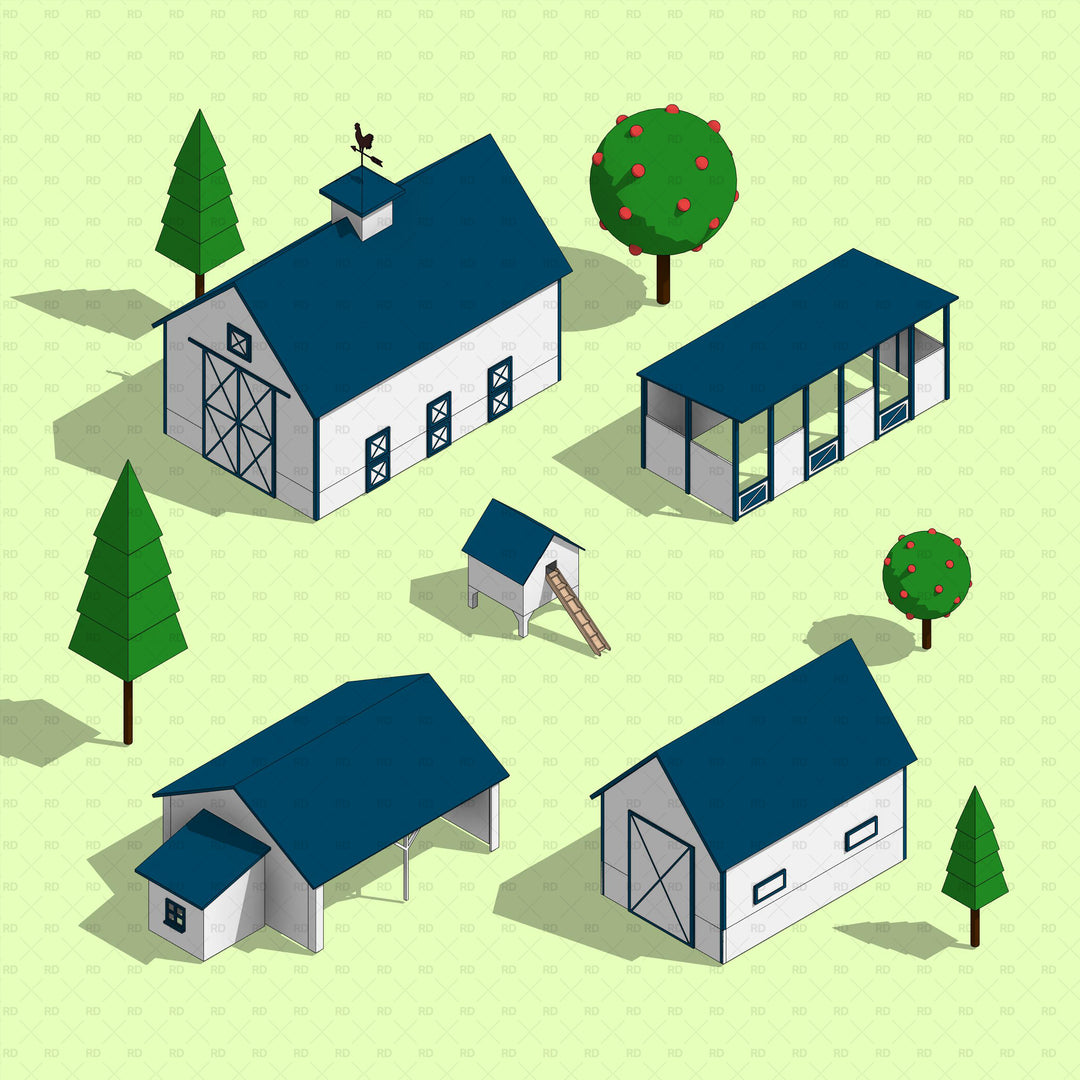 Revit Parametric Farm Buildings Families | Download Now | Revit Dynamo