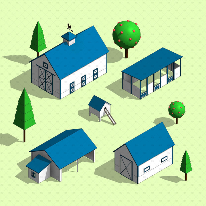Revit Parametric Farm Buildings Families | Download Now | Revit Dynamo