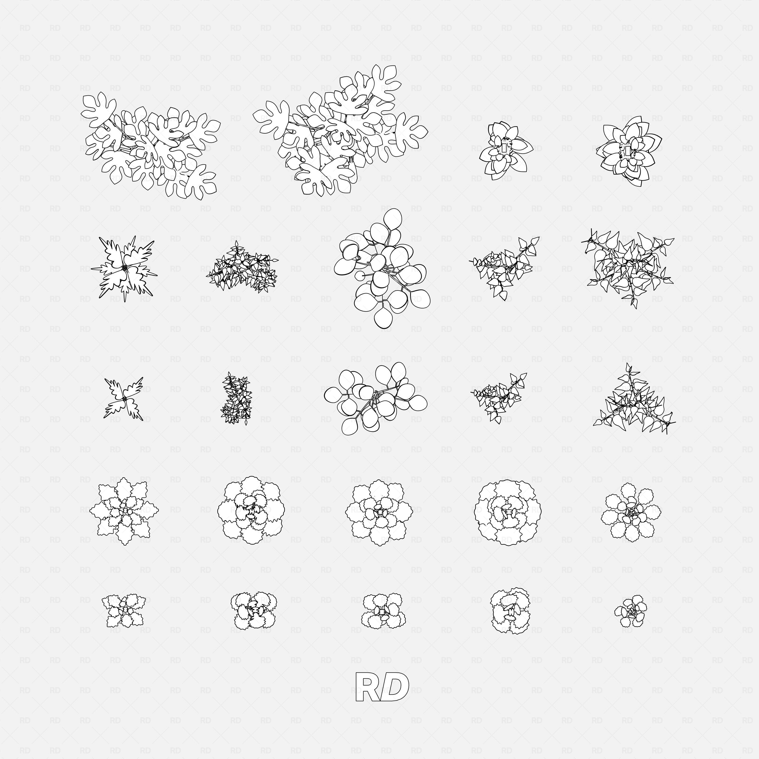 Revit Greenhouse Plants - Edible Crops Pack RD Studio BIM blocks rfa floor plan hidden line symbols of all edible crop families