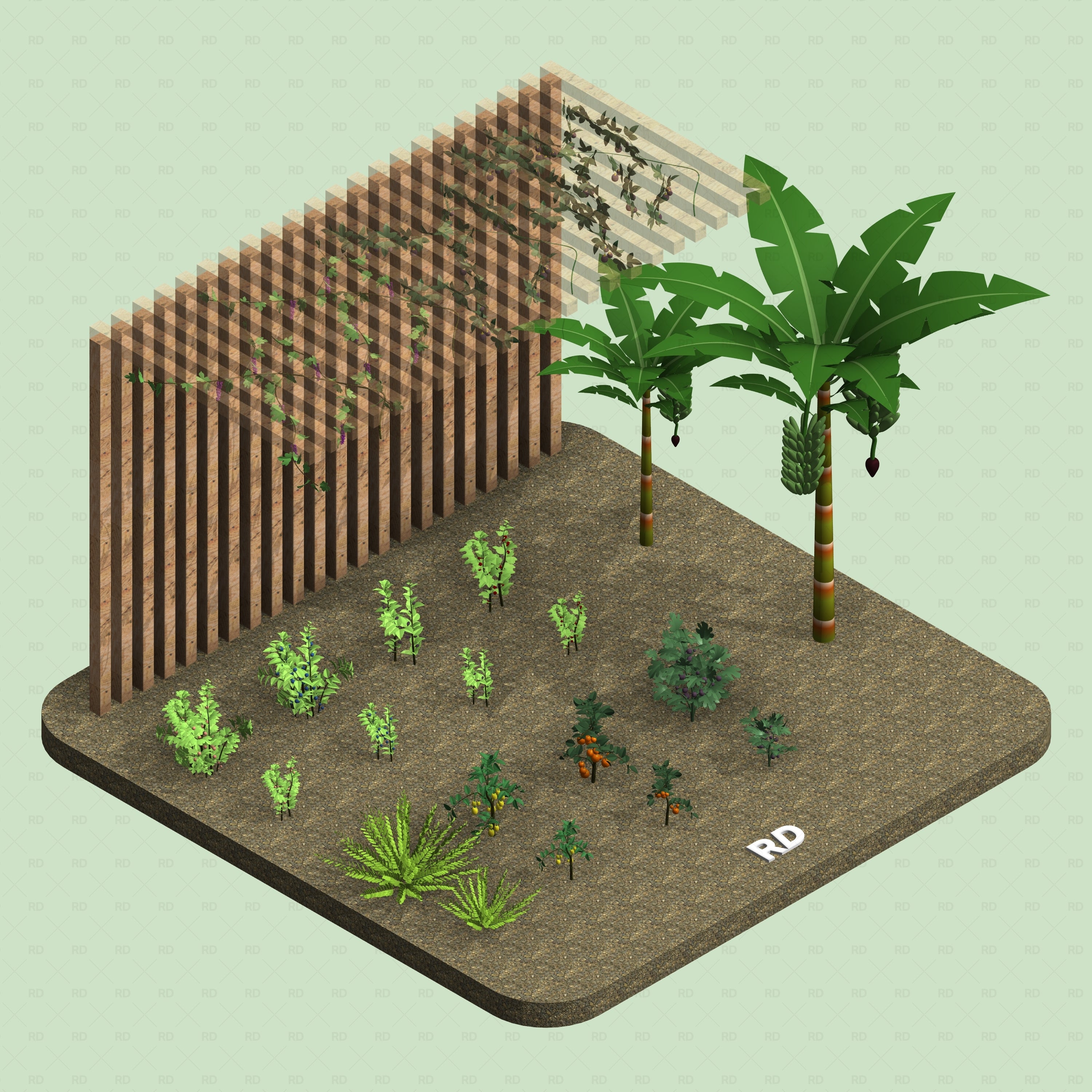 Revit Greenhouse Plants - Vines Shrubs and Trees