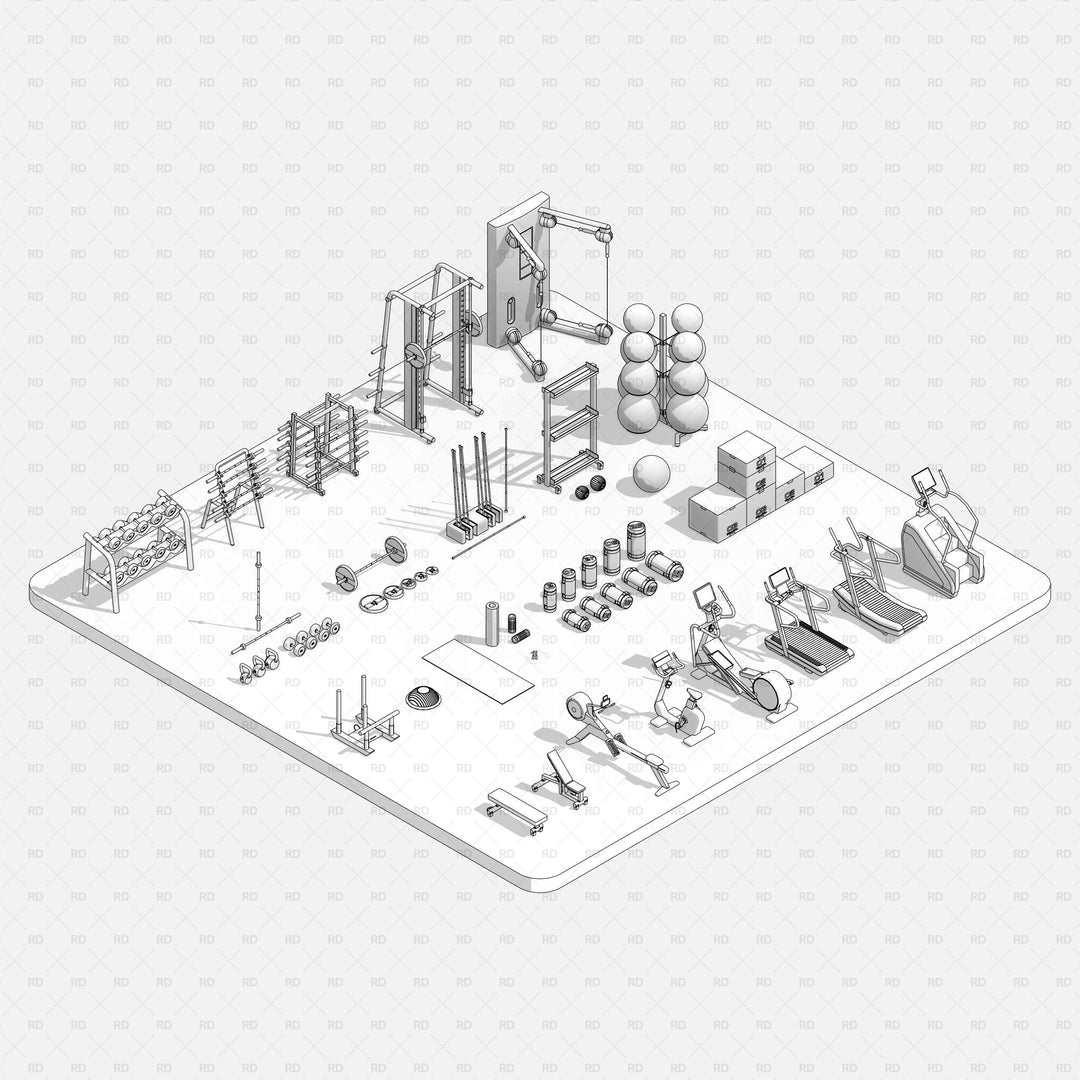 Download Revit Gym Equipment (30 Revit Fitness Families)