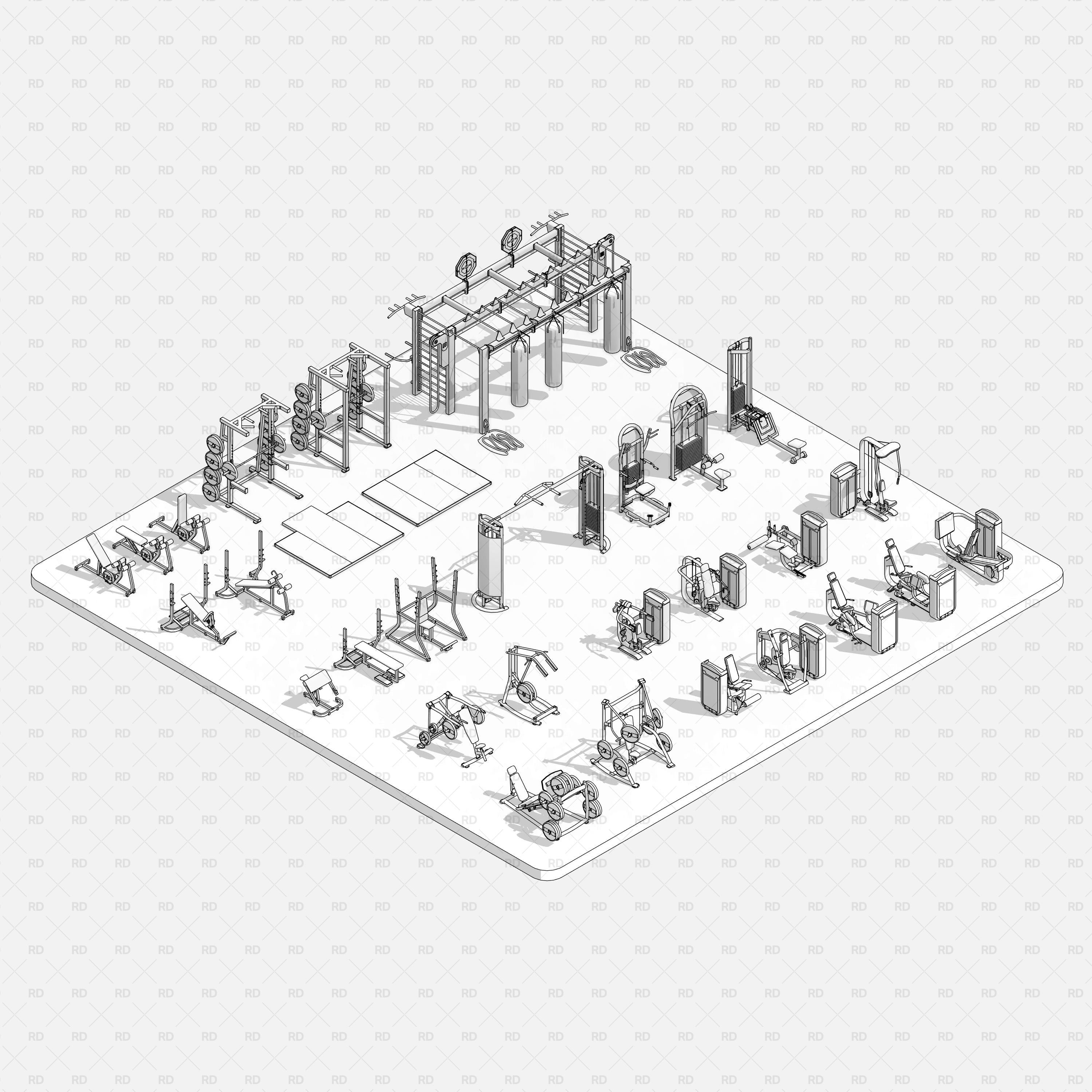 Revit gym families high quality