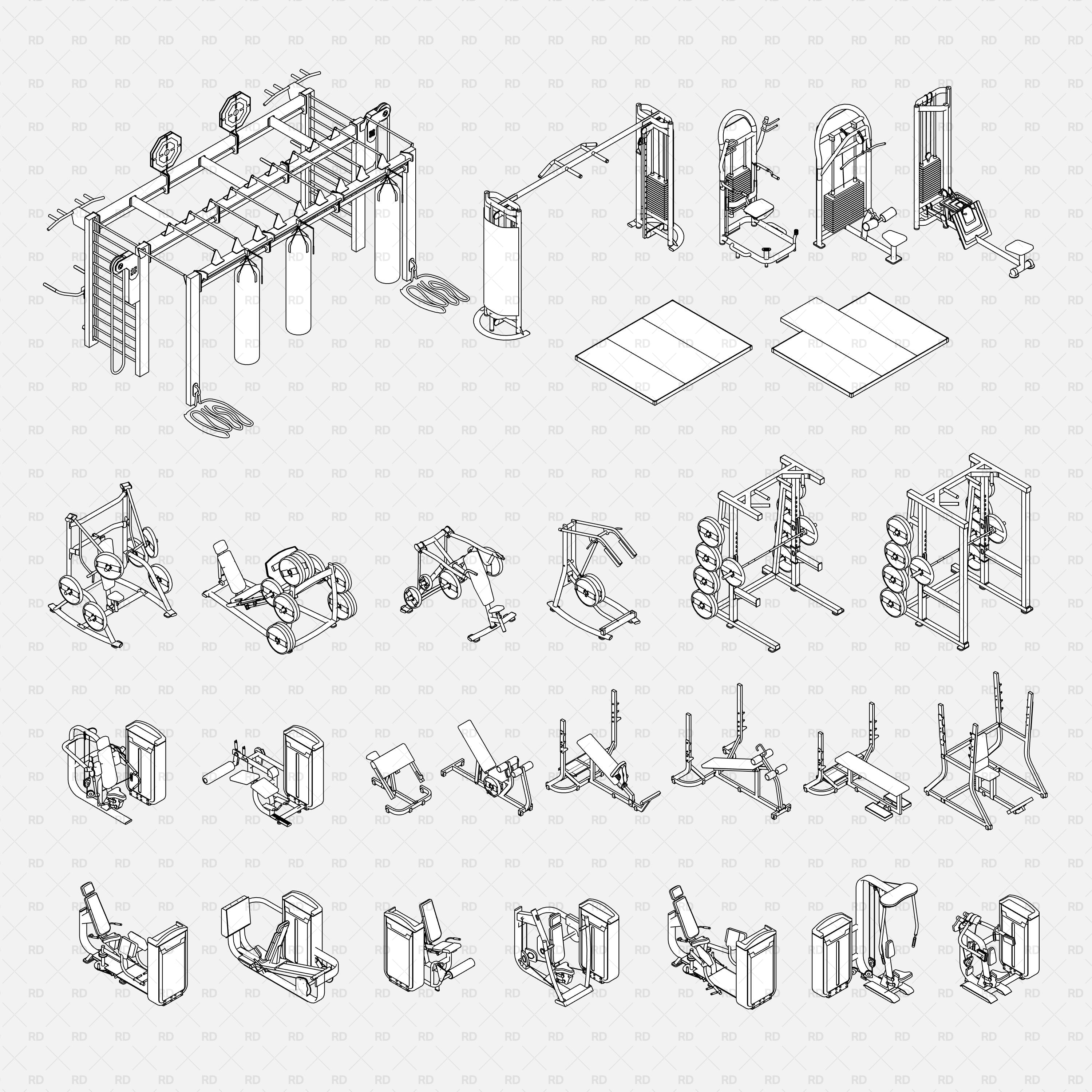 Gym Equipment 02 - Training Machines - RD Studio